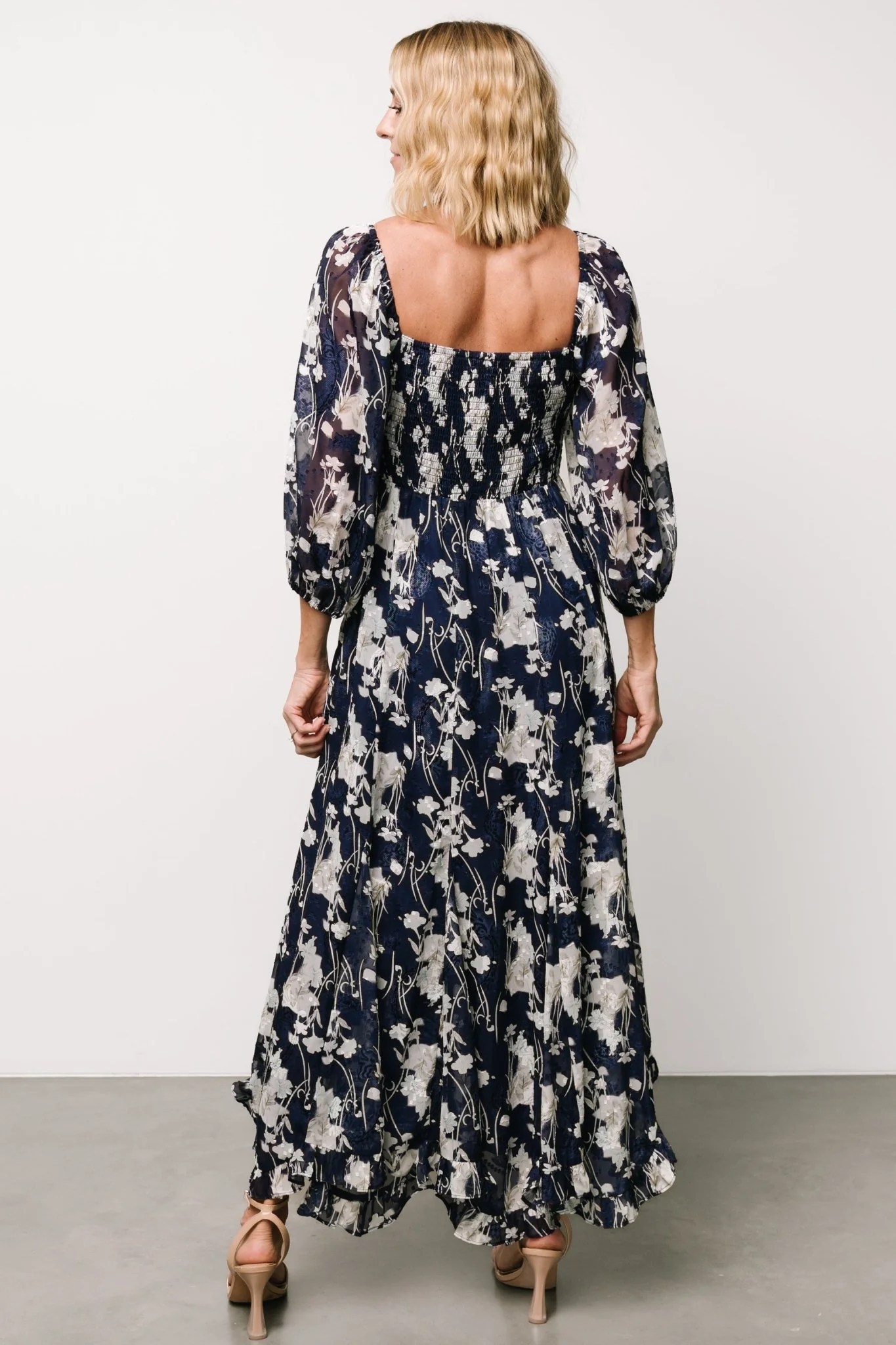 Estefania Maxi Dress | Navy + Off White Floral