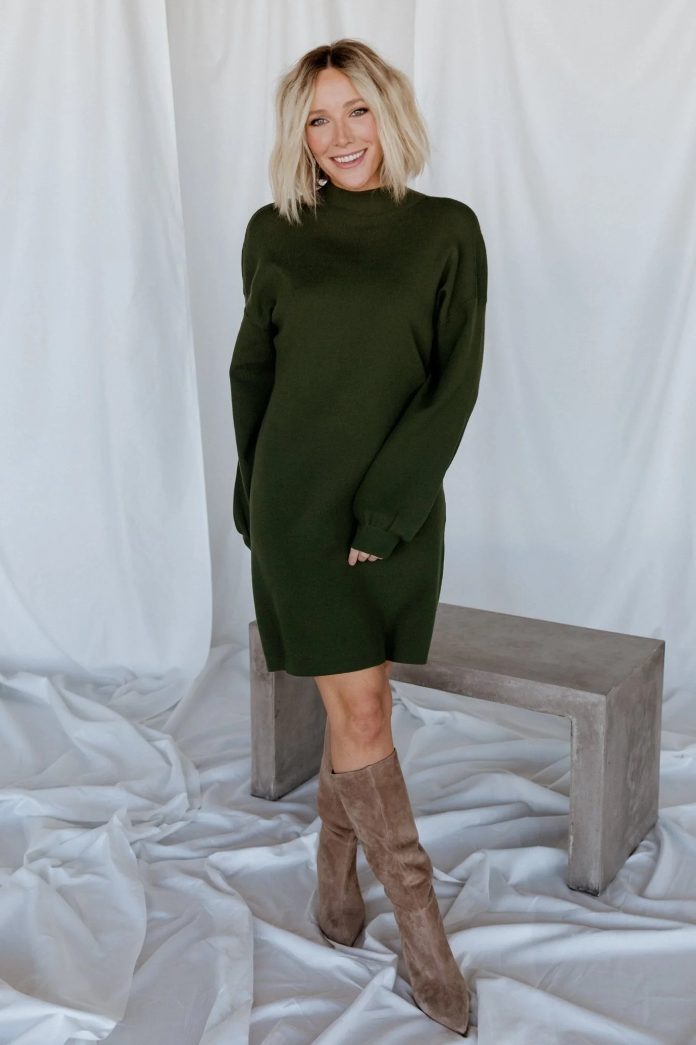 Jennings Sweater Dress | Deep Olive