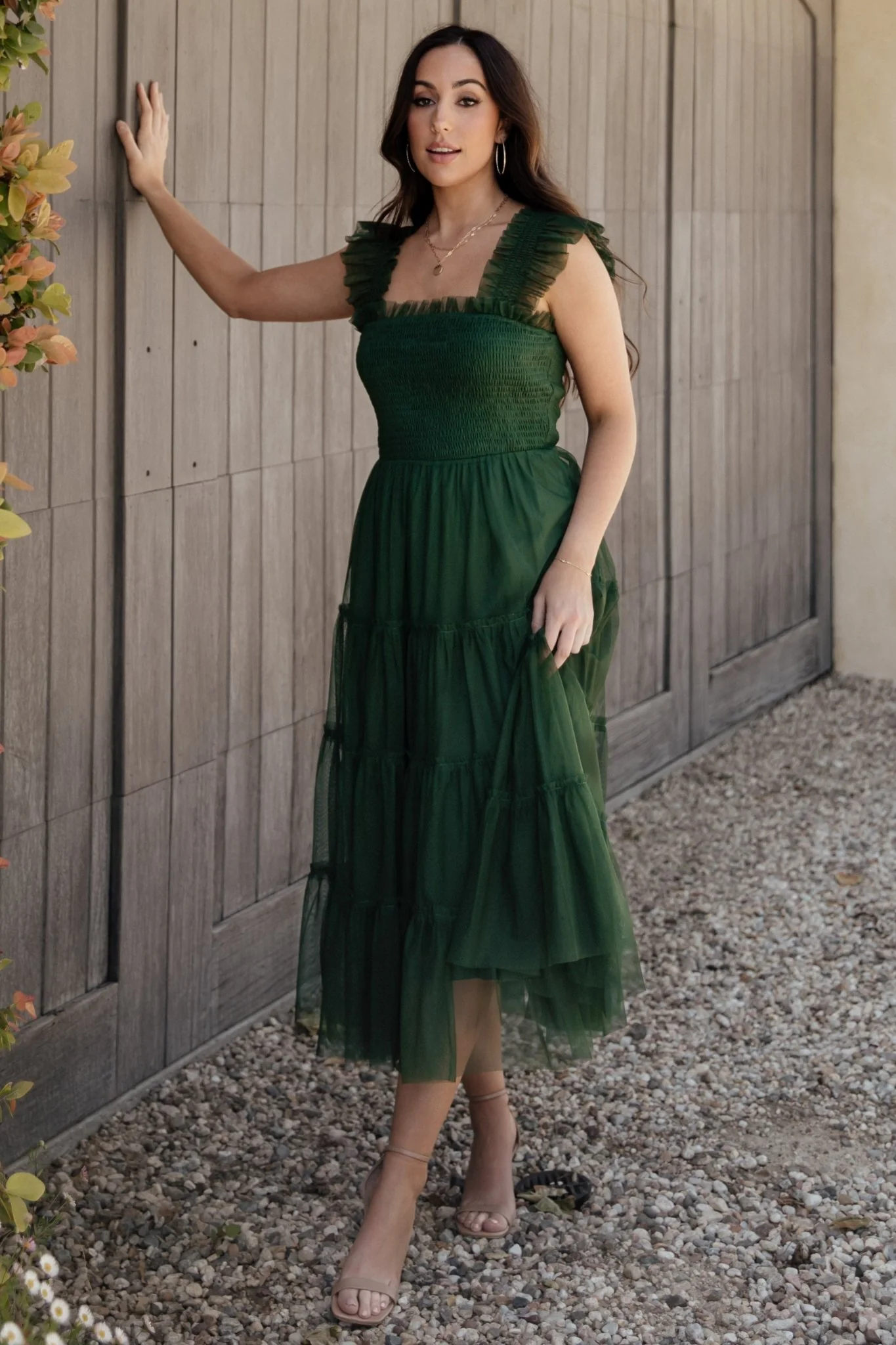 Emma Smocked Tulle Dress | Green