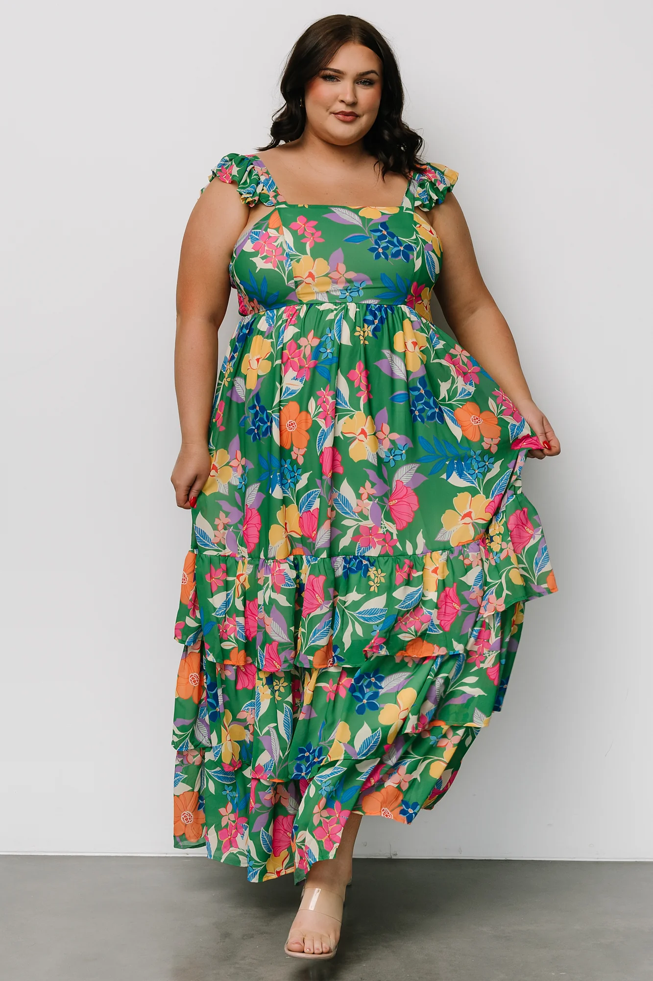 Monte Tiered Maxi Dress | Green Multi