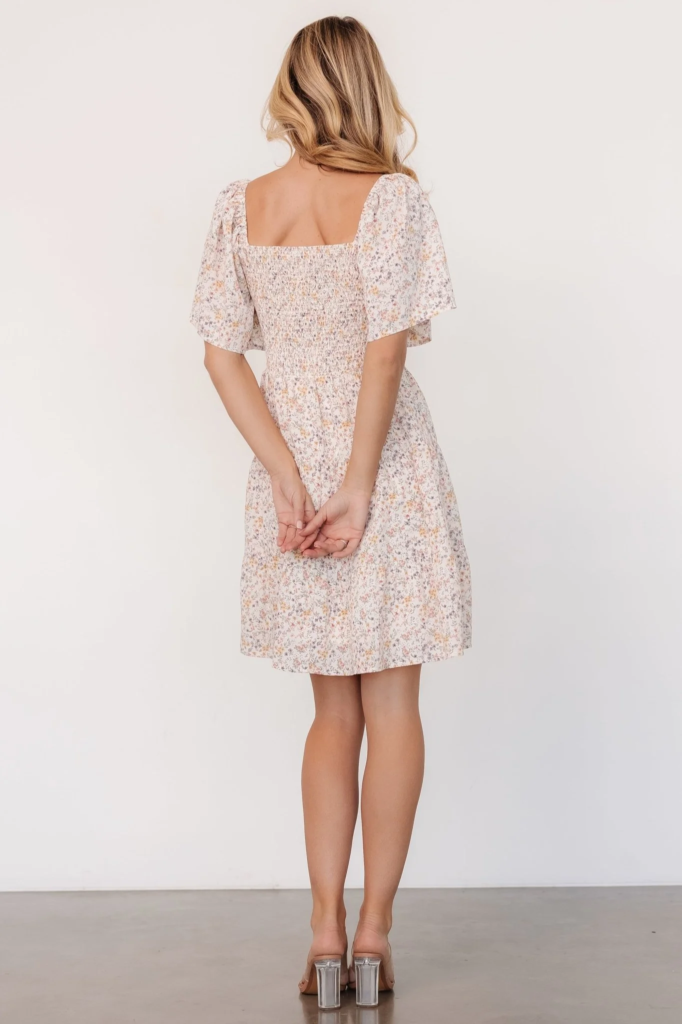 Idera Short Dress | Cream Floral