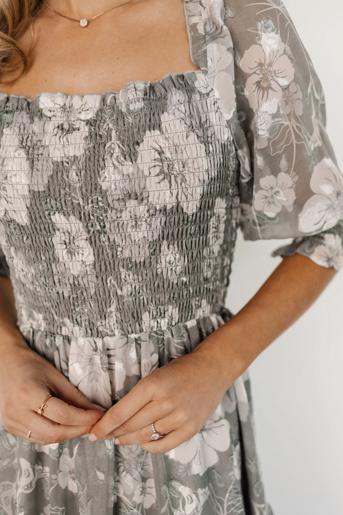 Fabian Jacquard Midi Dress | Dusty Sage