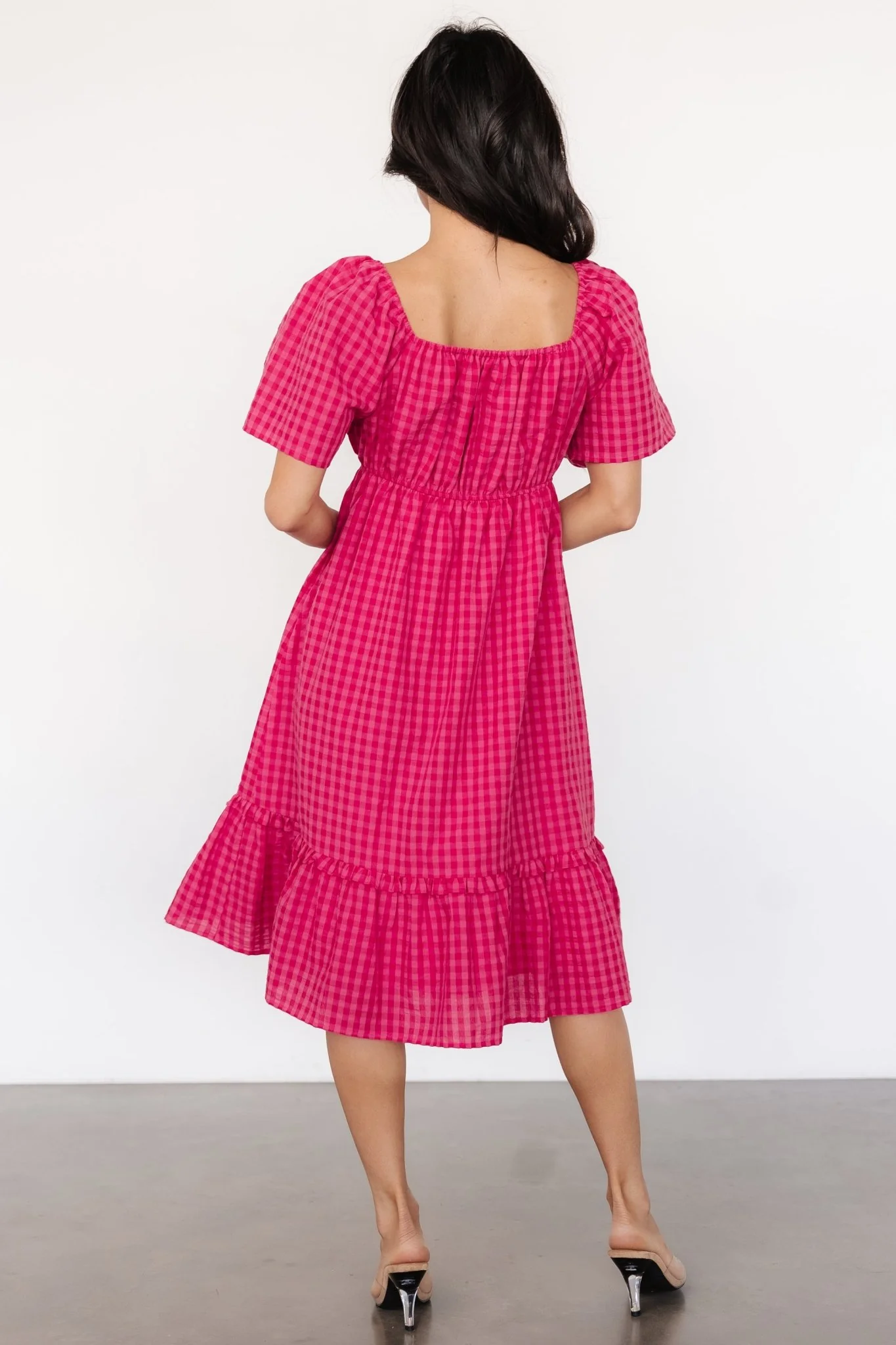 Erica Dress | Pink Gingham Print