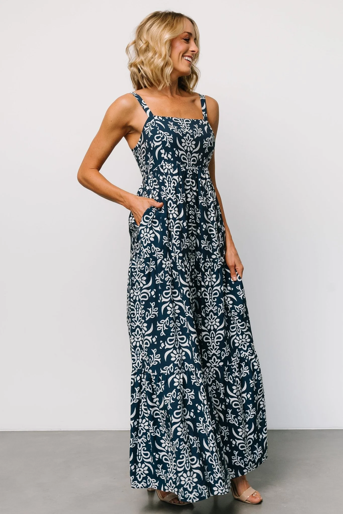 Oceanside Maxi Dress | Navy Print