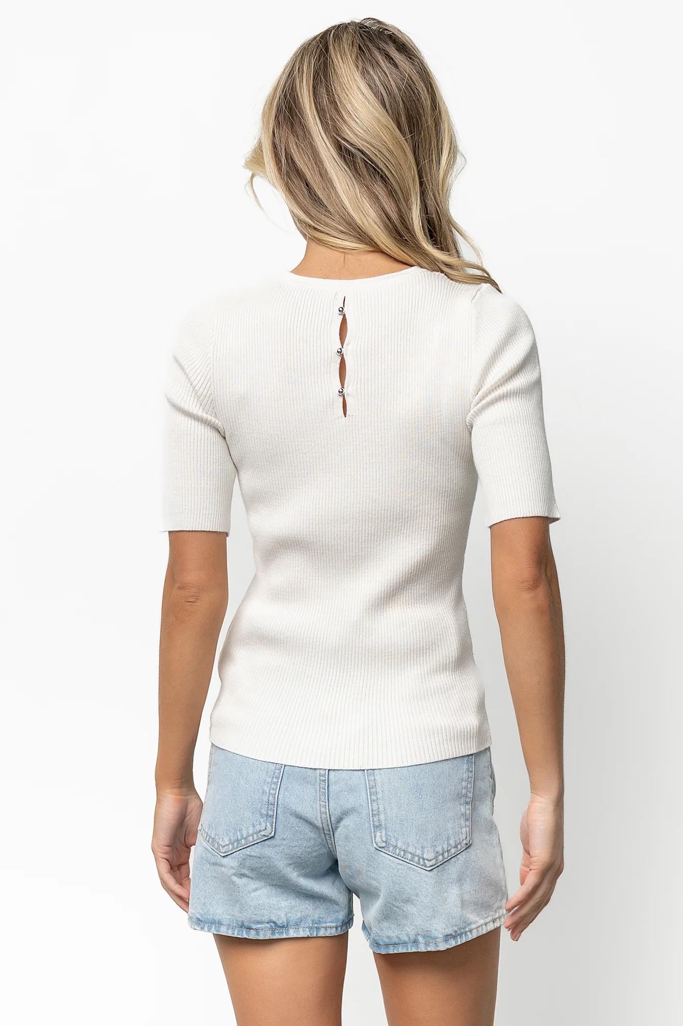 Chiara Ribbed Top | Ivory