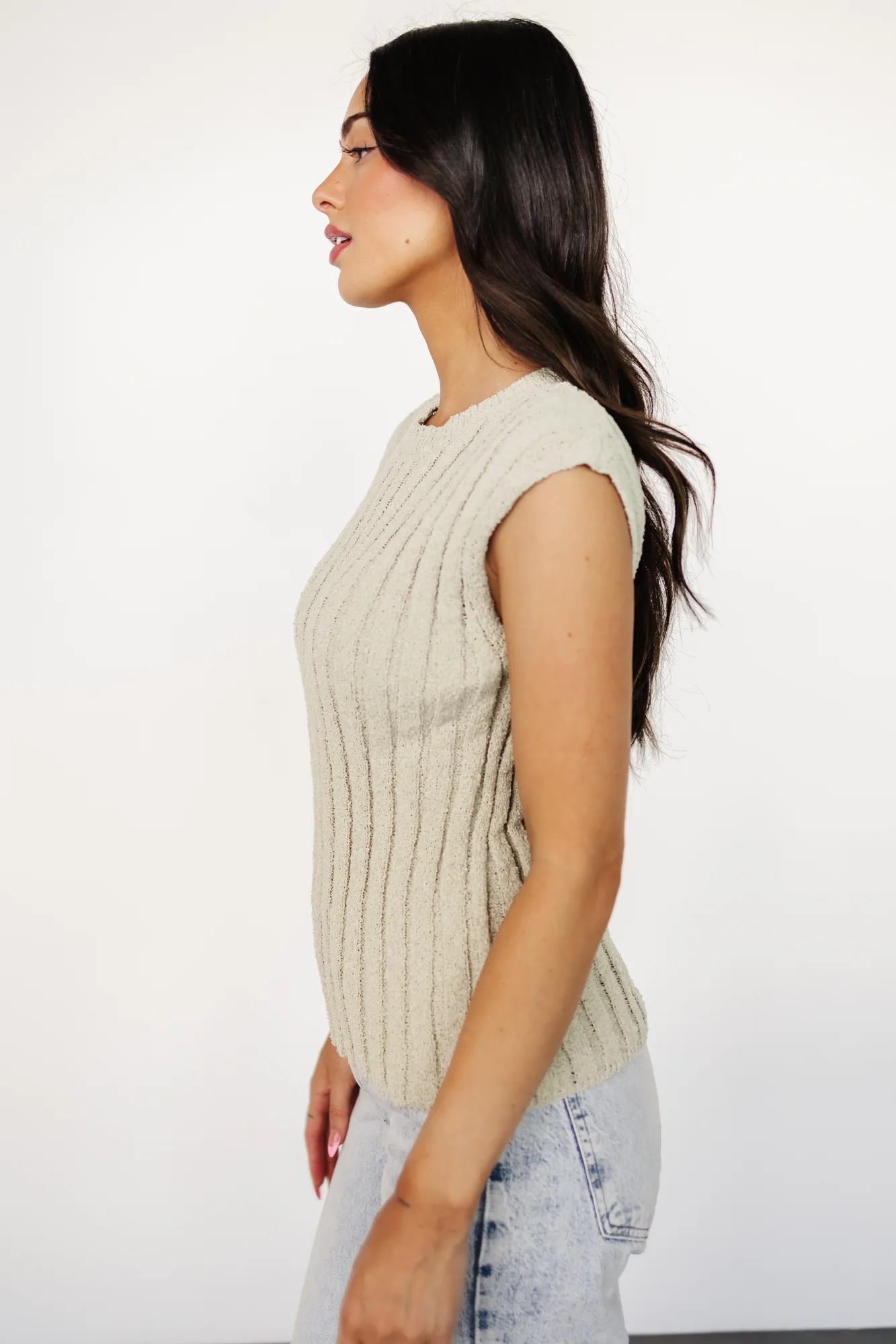 Dava Ribbed Top | Sage