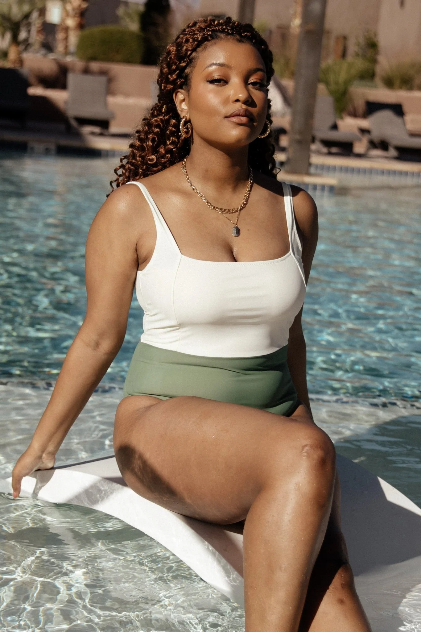 Kingston Color Block One Piece | Olive