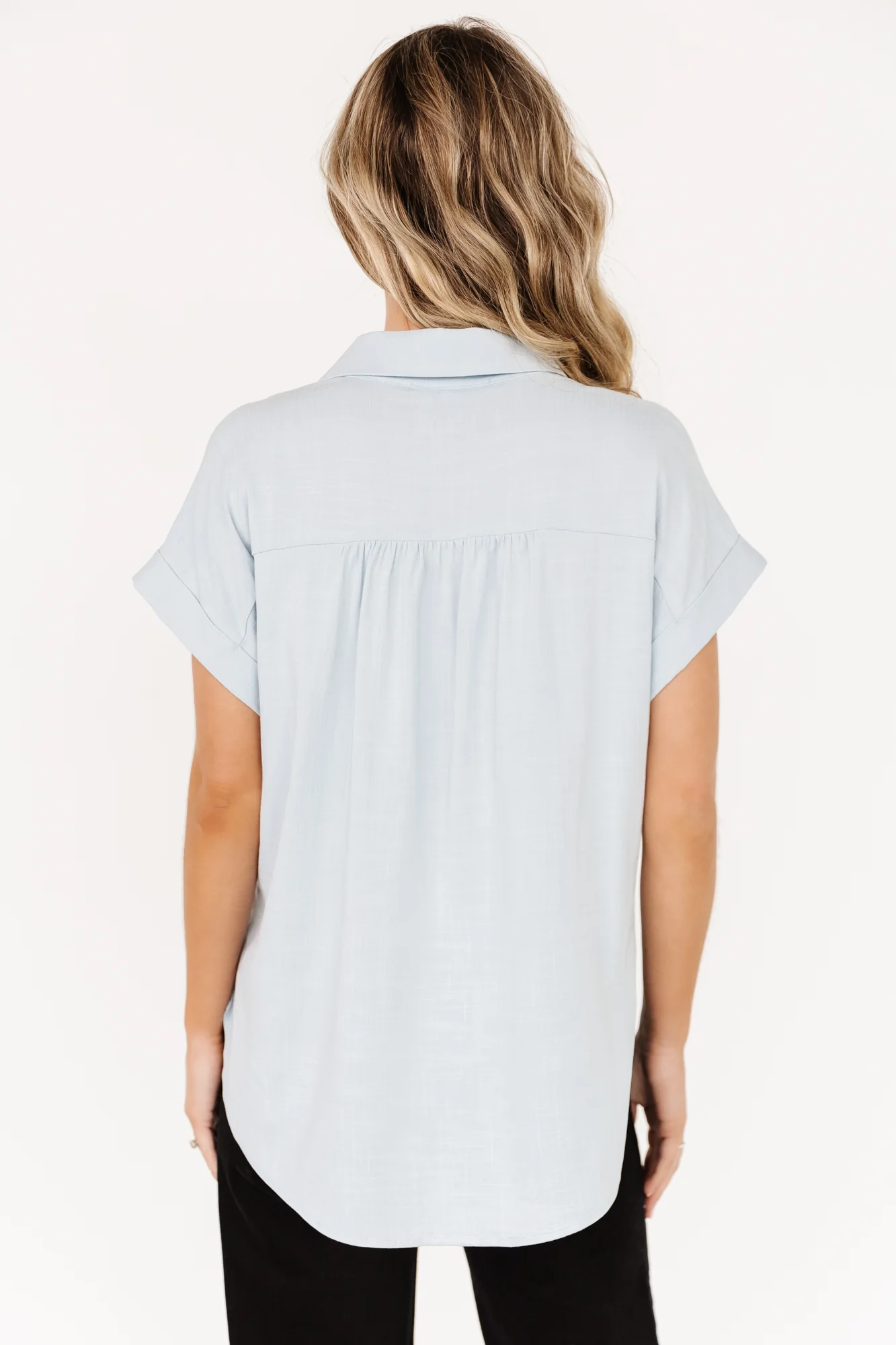 Clarke Button Up Top | Light Blue