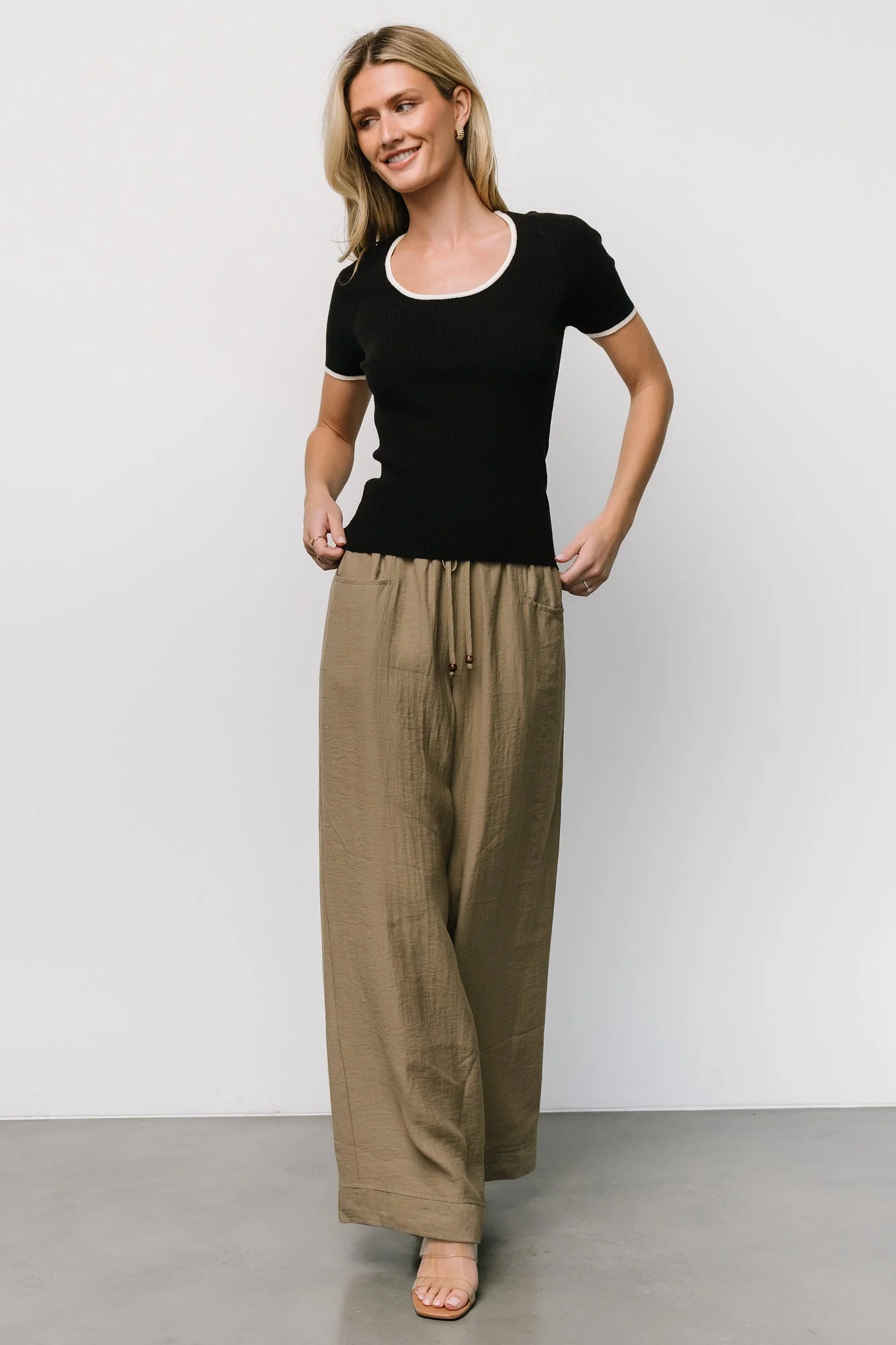 Dena Ribbed Top | Black + White