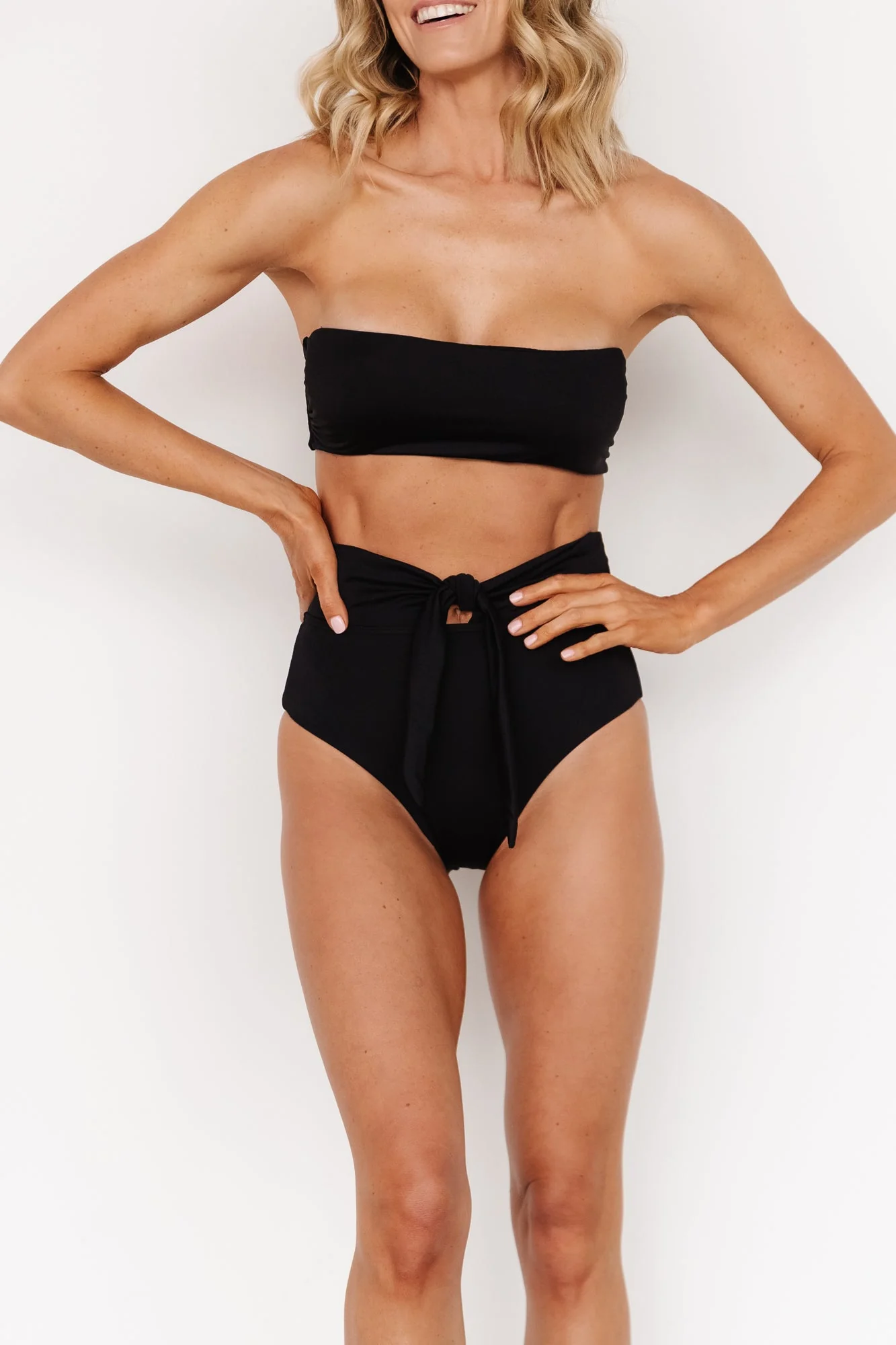 Milos High Waist Bikini Bottom | Black