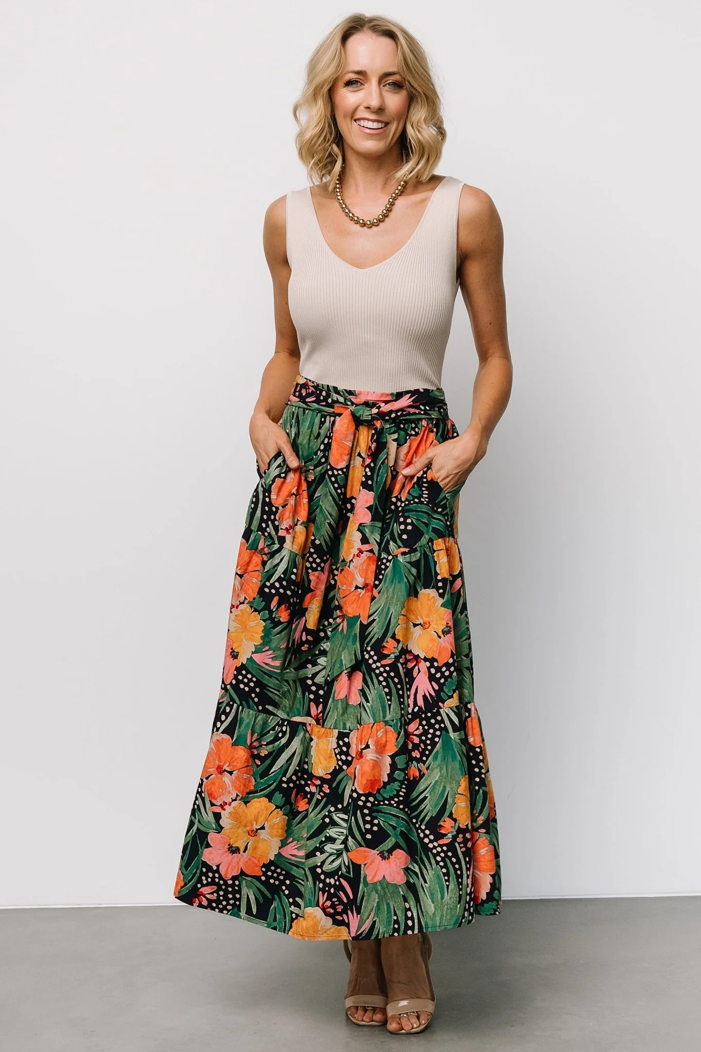 Melea Skirt | Navy Multi Floral