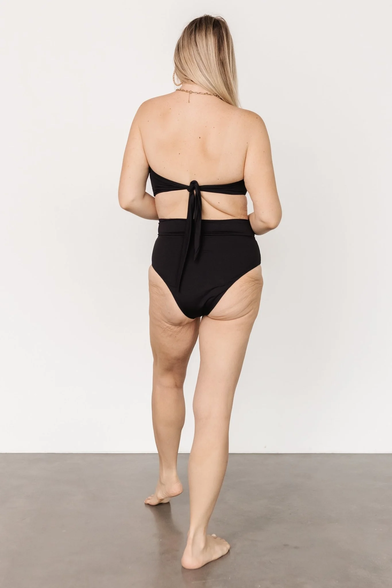 Milos High Waist Bikini Bottom | Black
