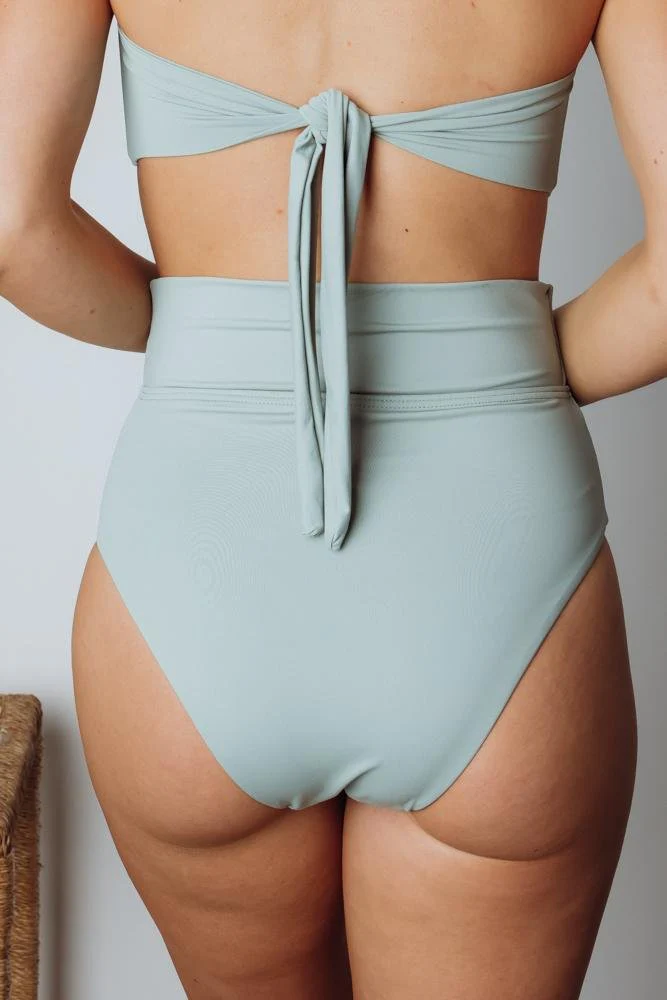 Milos High Waist Bikini Bottom | Sage