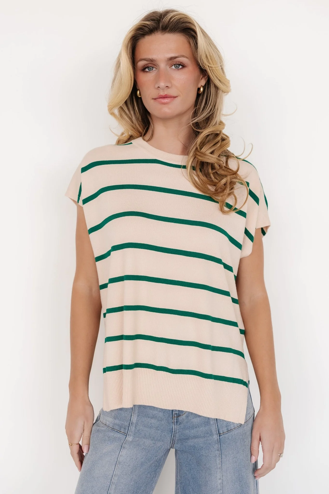 Ada Dolman Top | Natural + Green