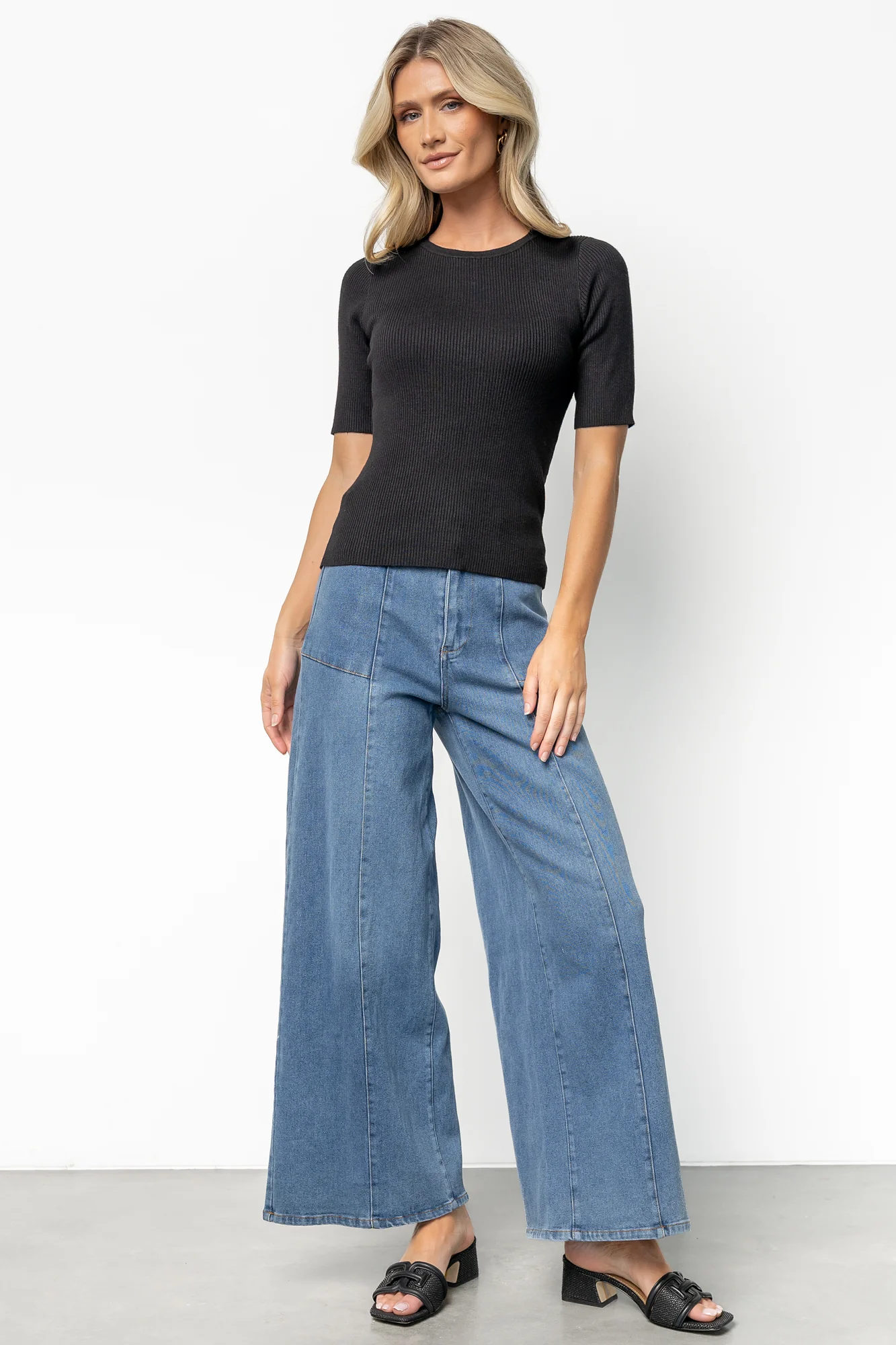 Chiara Ribbed Top | Black