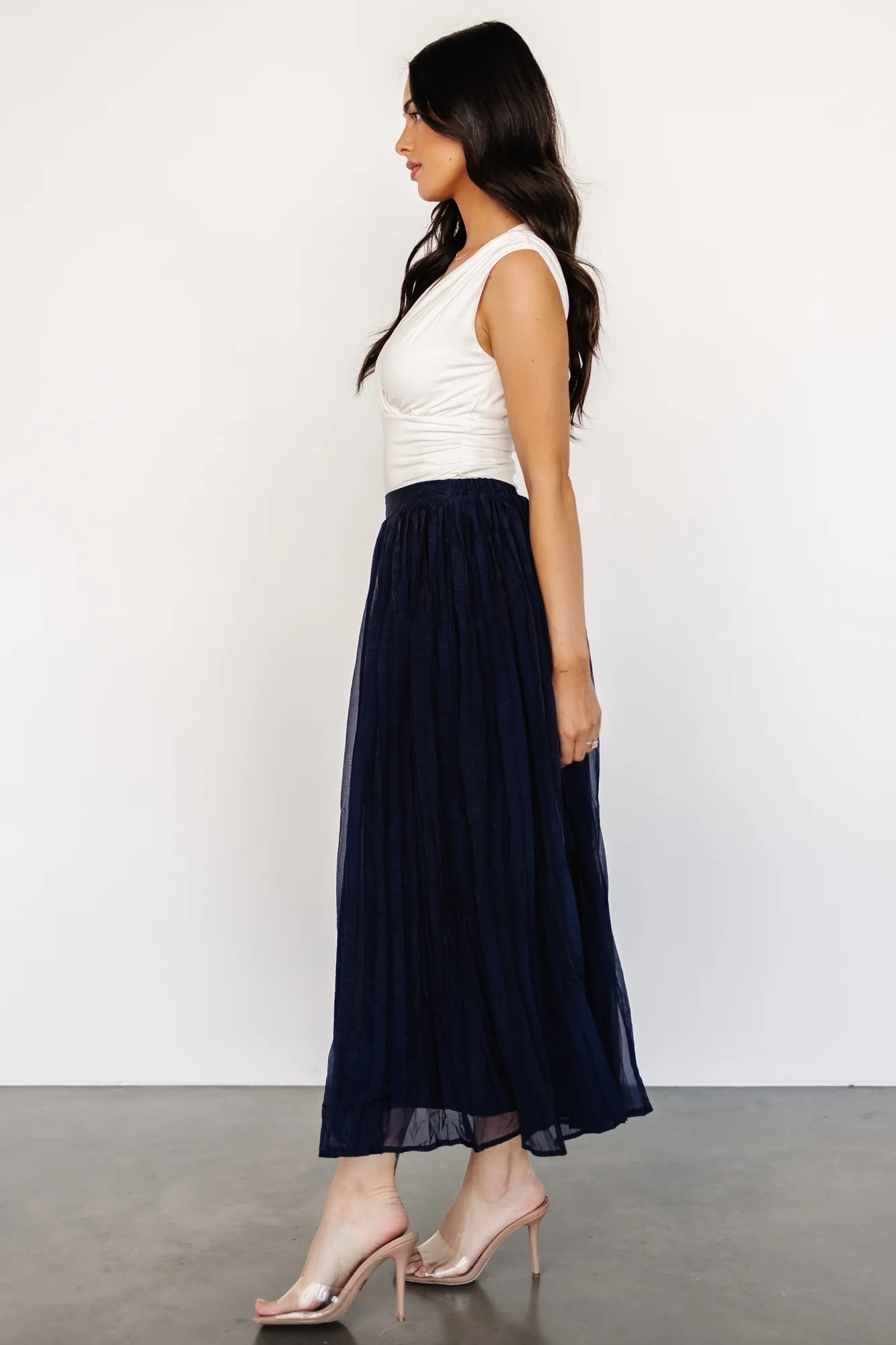 Cyra Midi Skirt | Navy