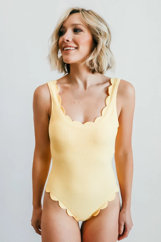 Sunshine Scalloped One Piece | Yellow