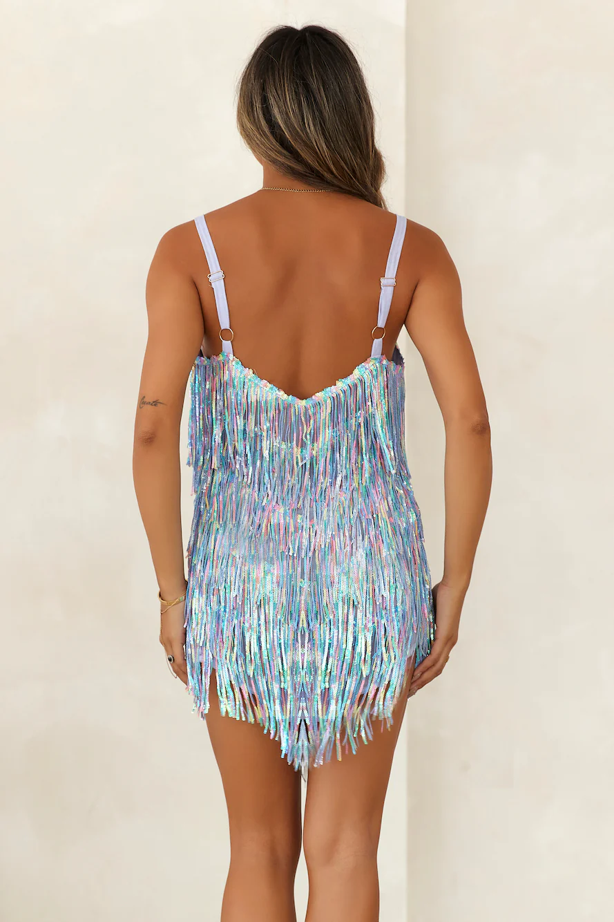 Peppamayo Music Festival Sequin Mini Dress Lilac