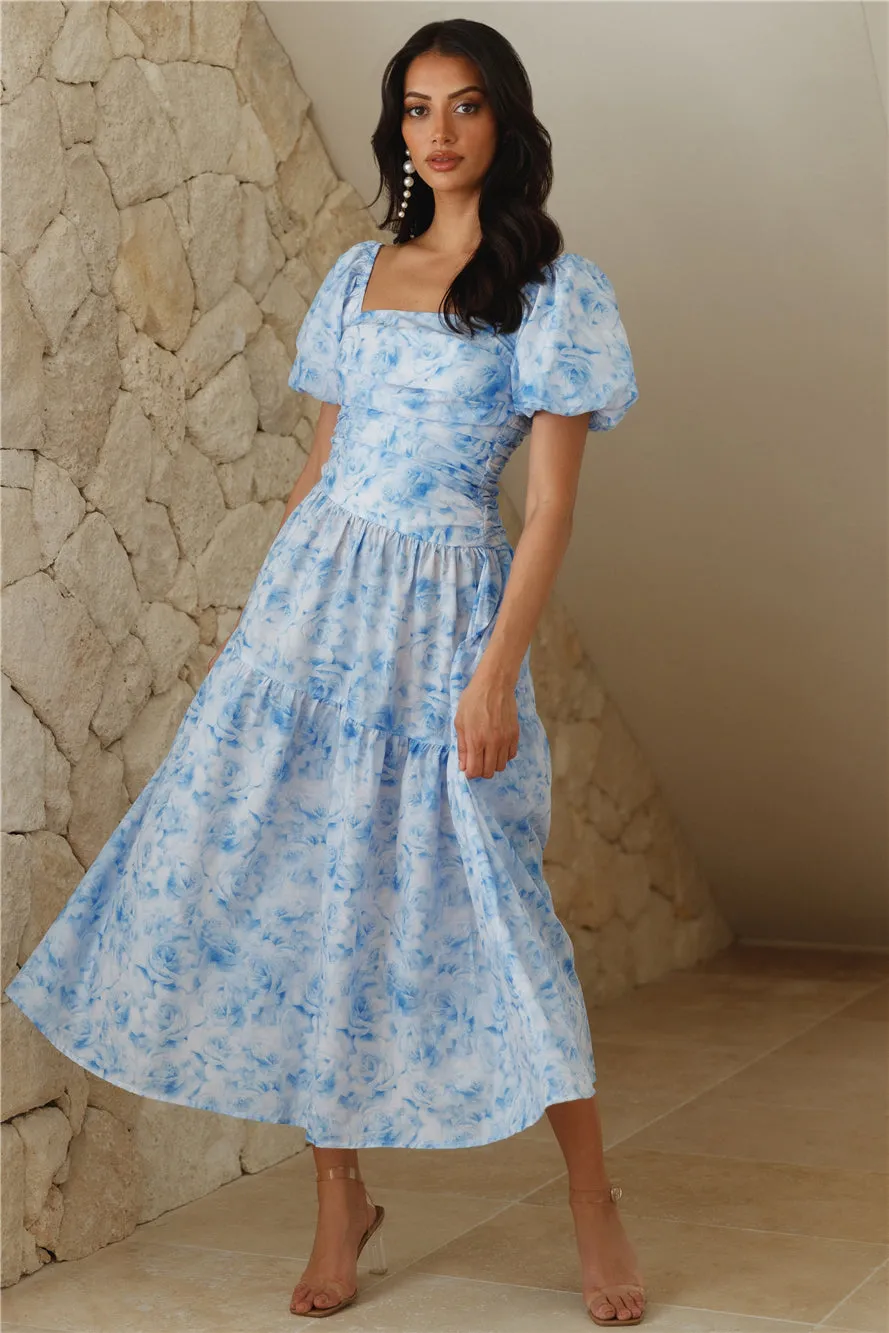 Your Girl Loves Midi Dress Blue