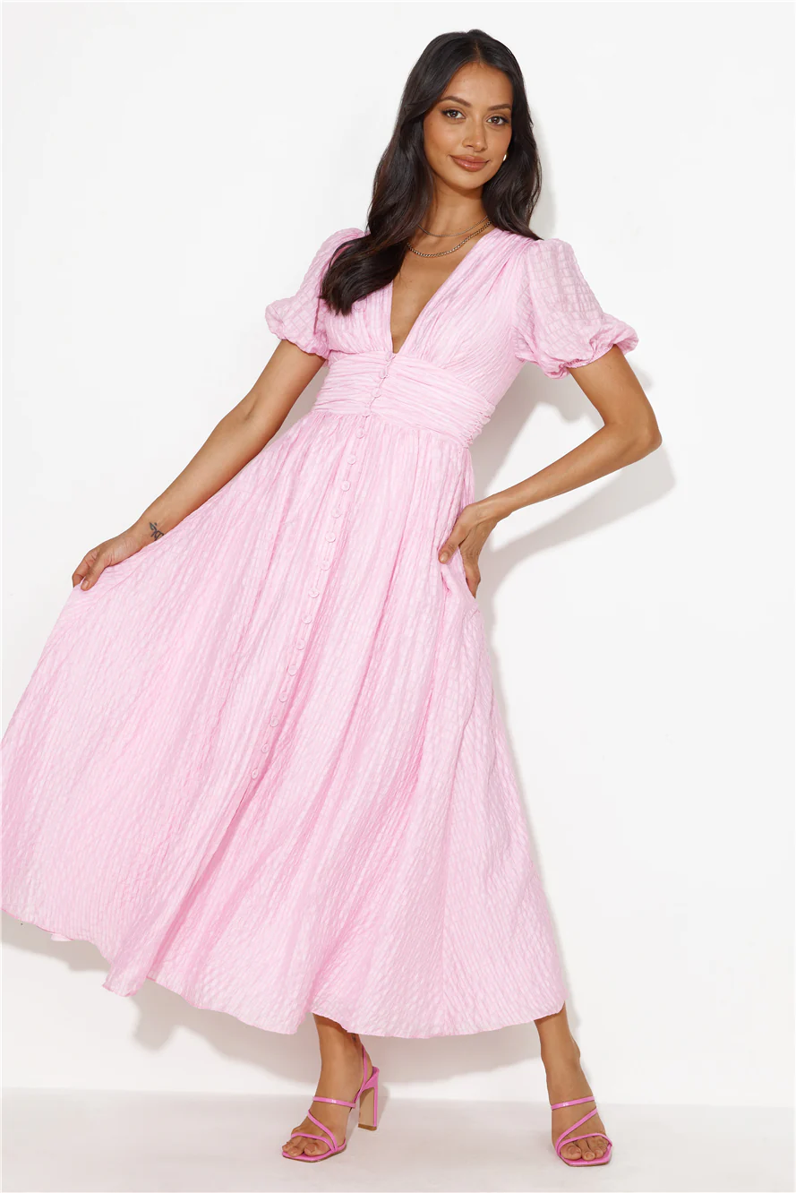 Afternoon Treat Midi Dress Pink
