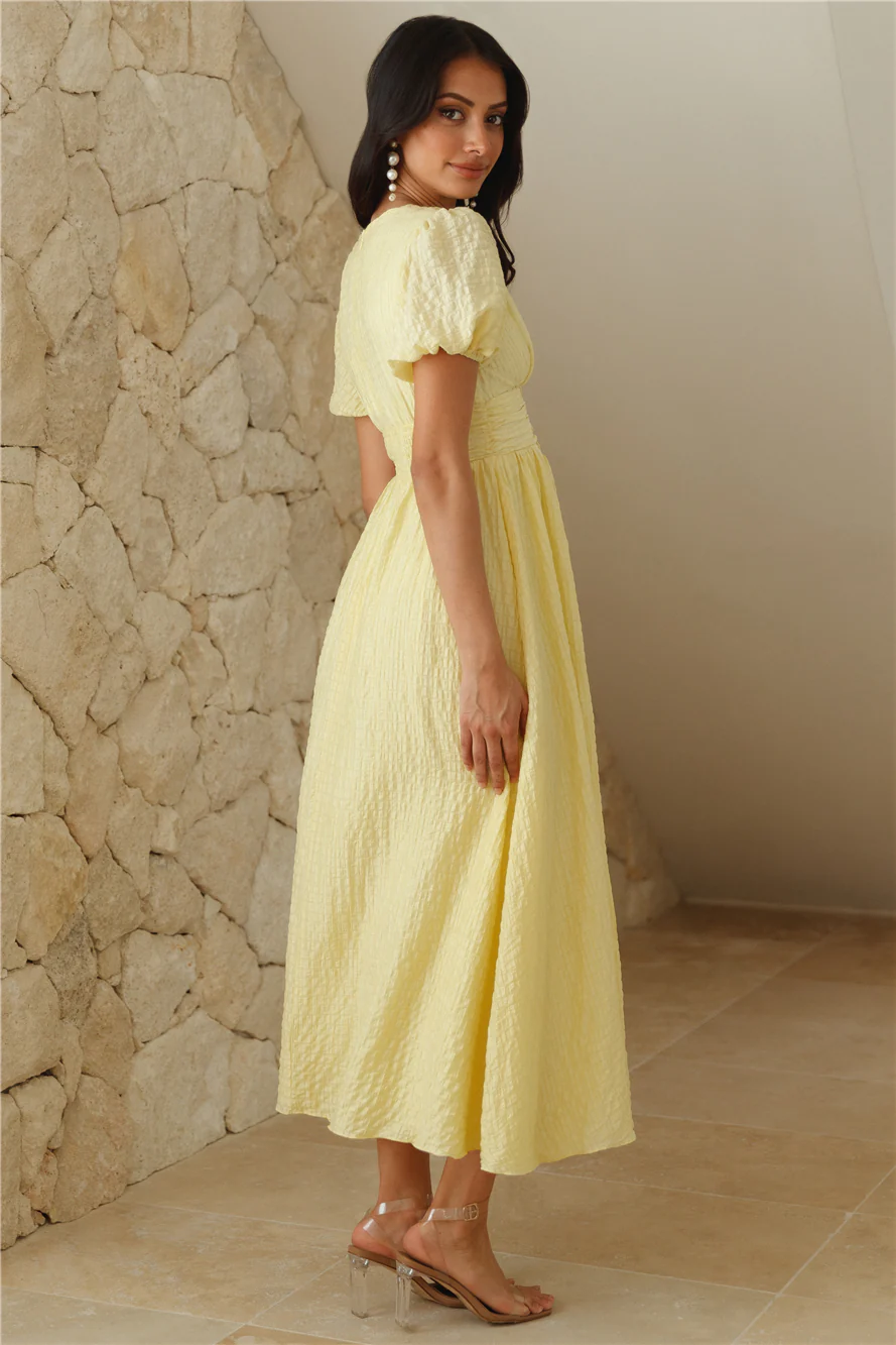 Afternoon Treat Midi Dress Yellow
