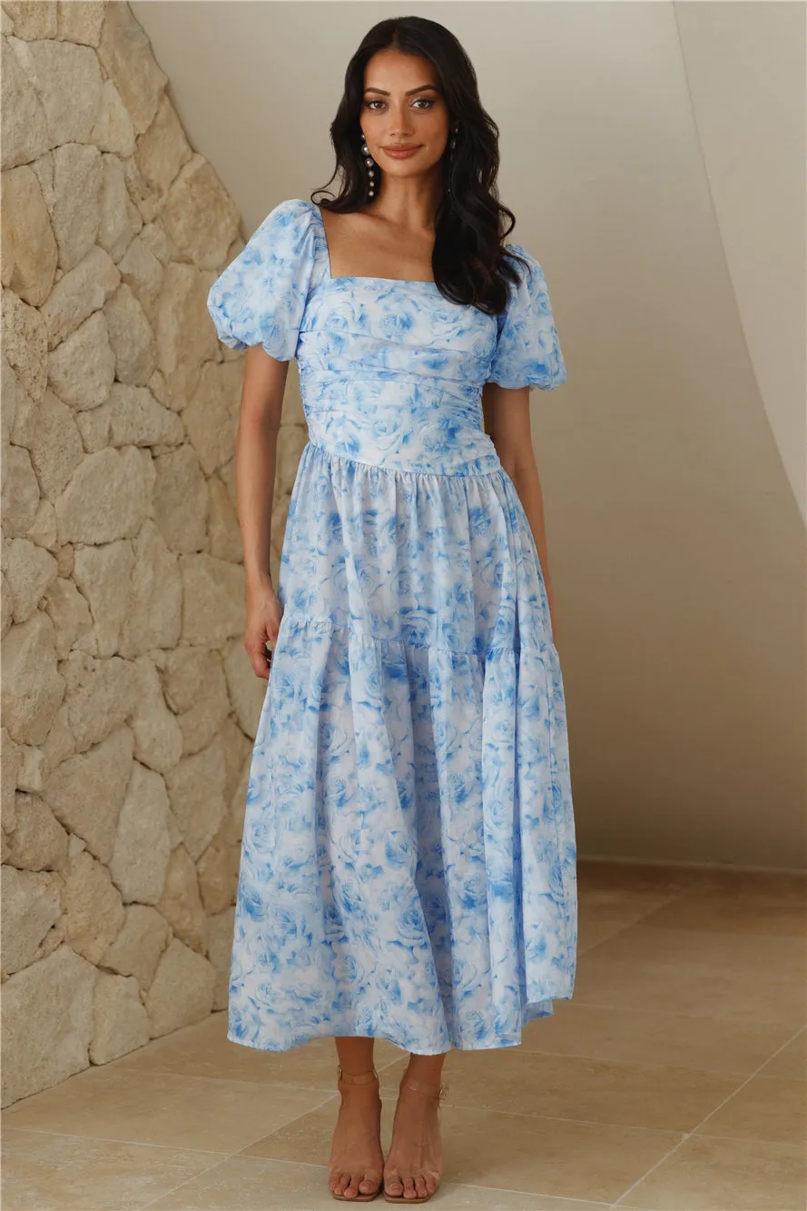 Your Girl Loves Midi Dress Blue