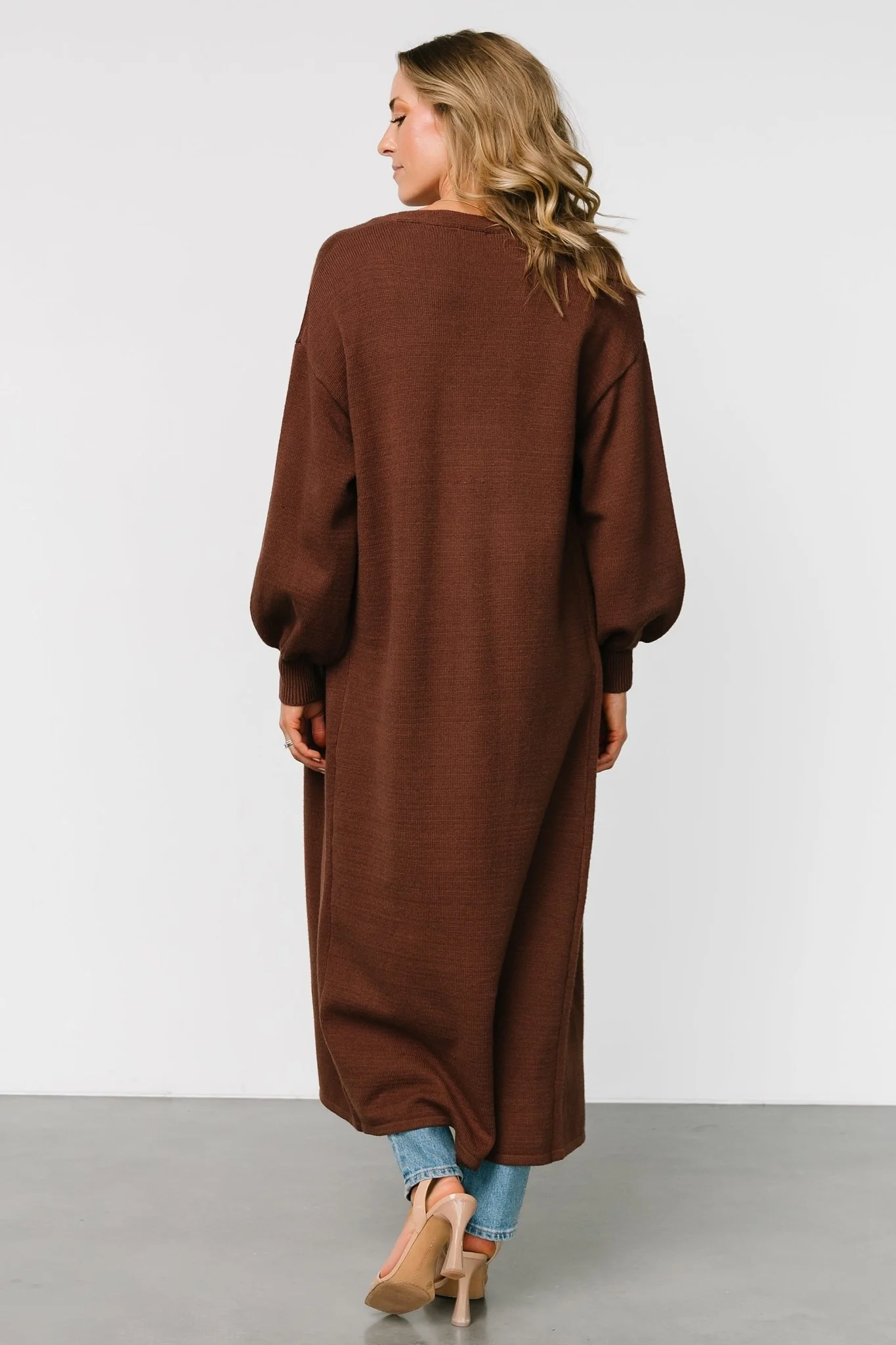 Ethel Long Cardigan | Dark Brown