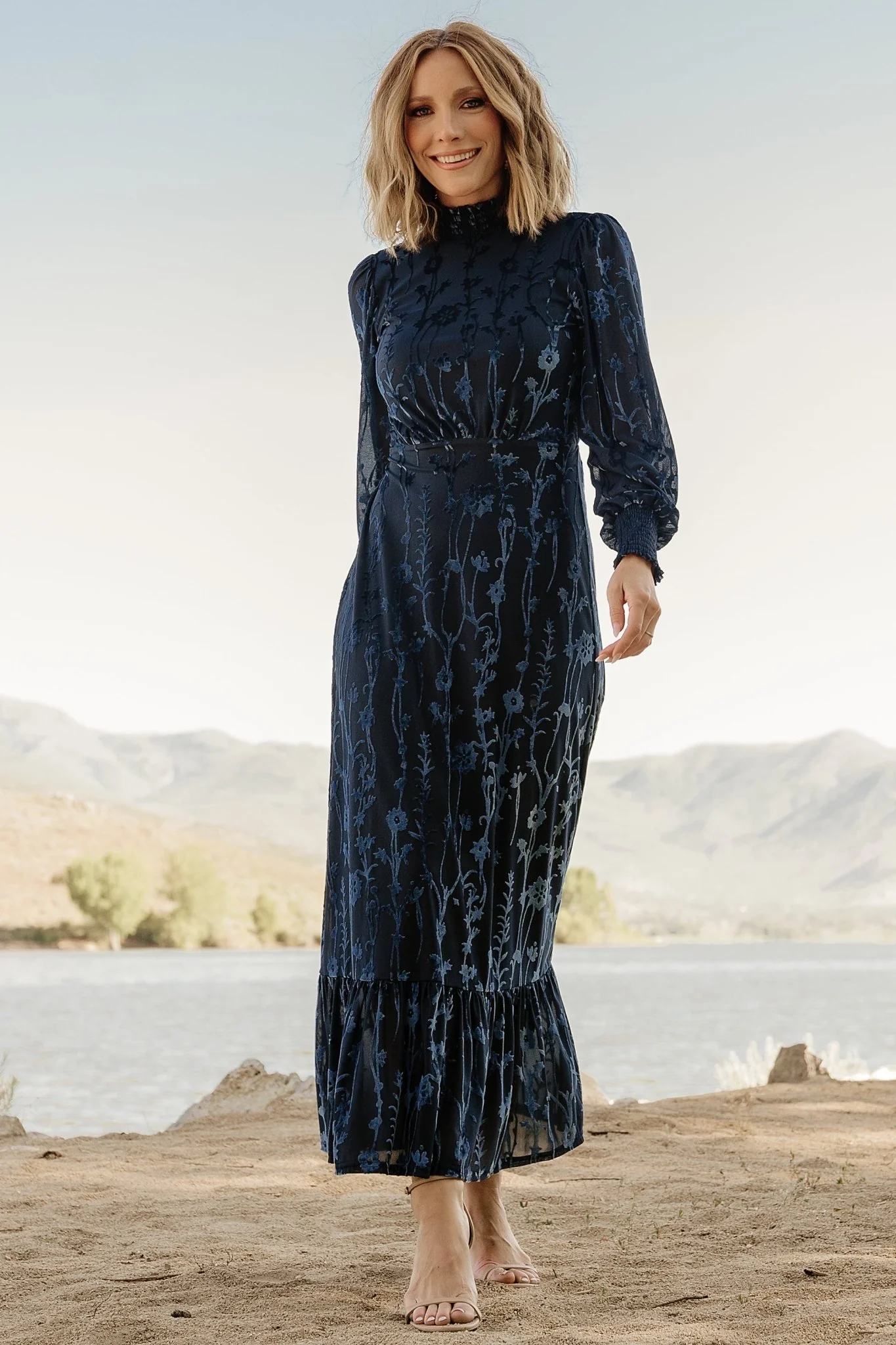 Penelope Velvet Maxi Dress | Midnight Blue