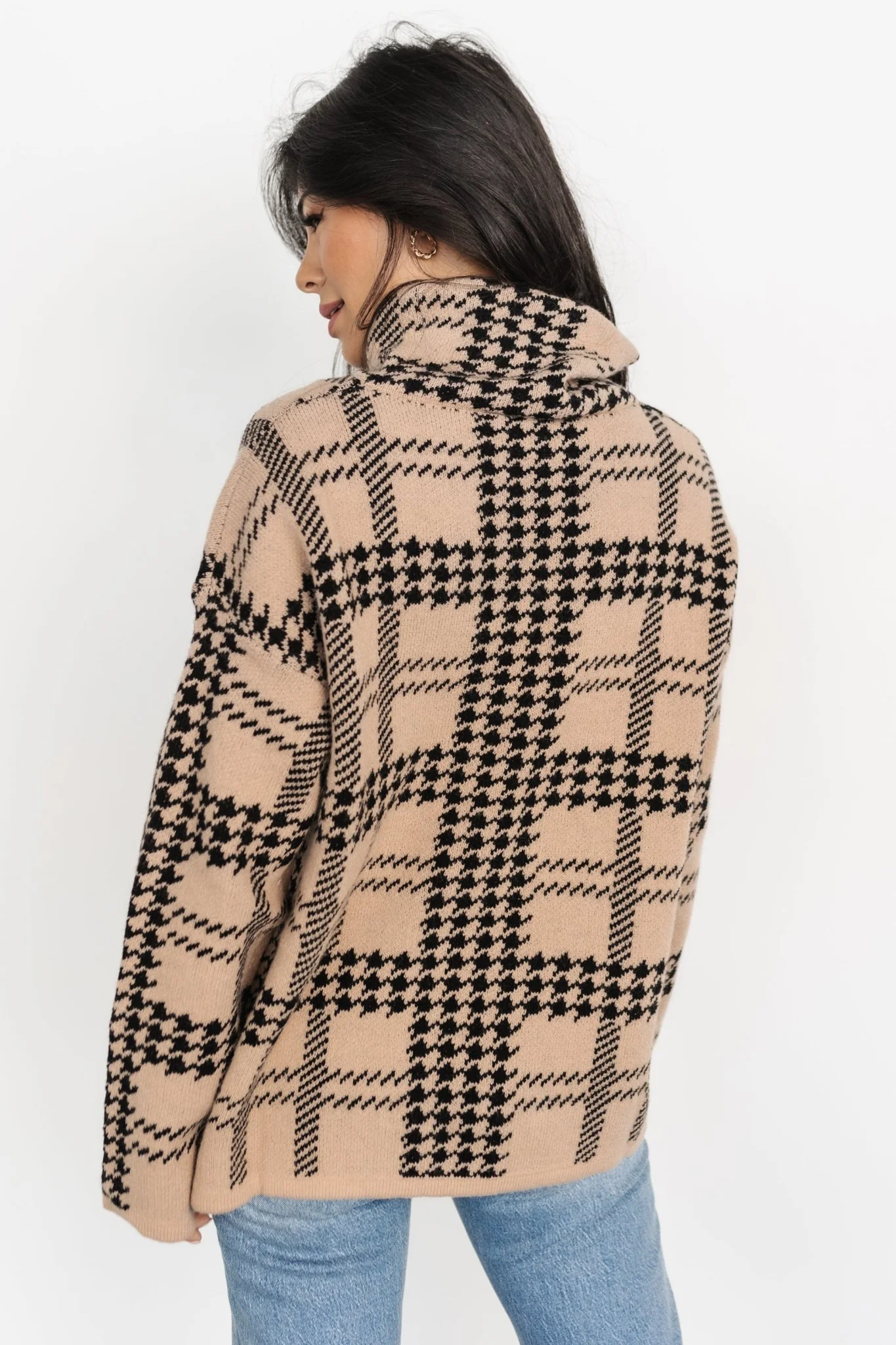 Alexander Turtleneck Sweater | Taupe + Black