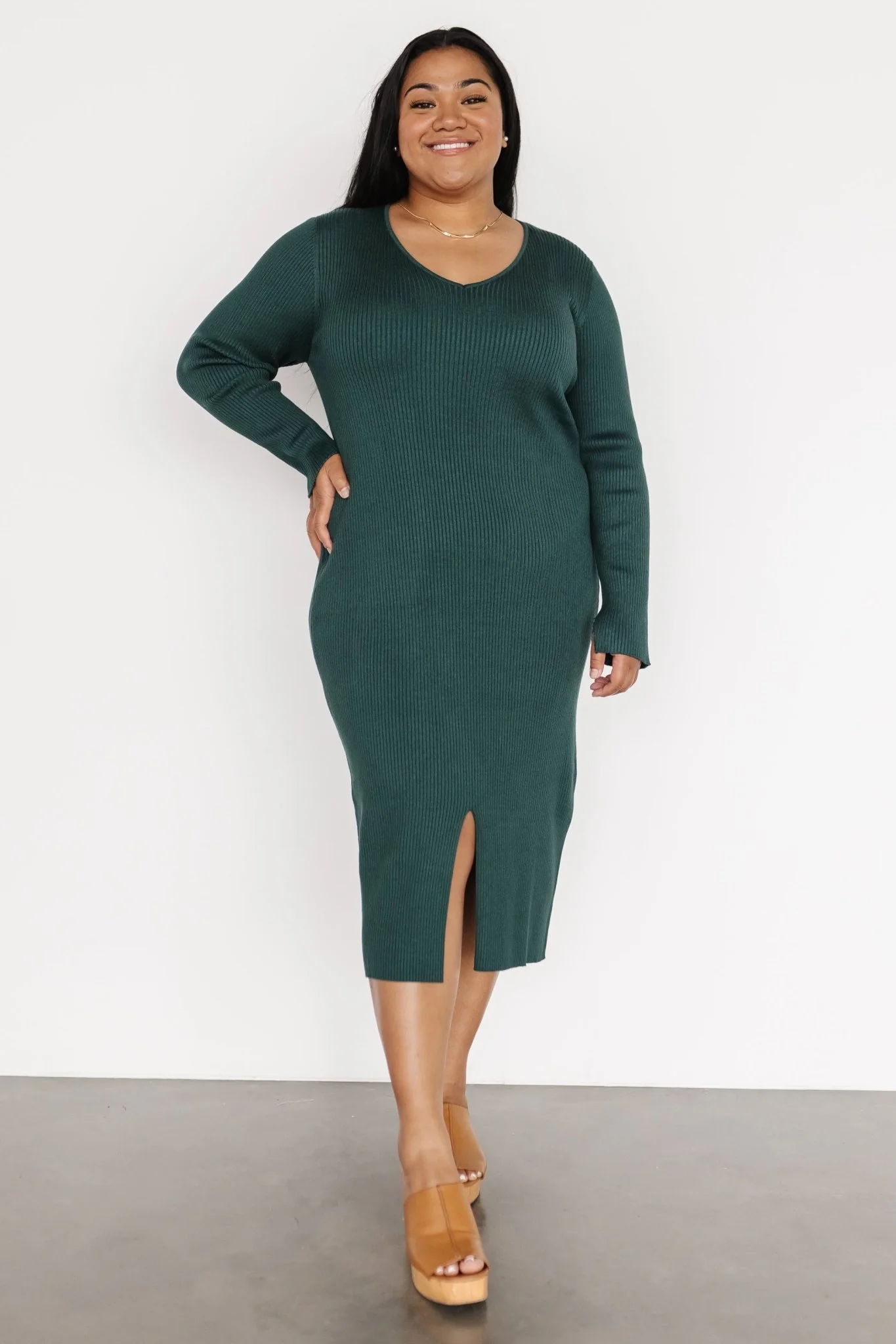 Fairmount Ribbed Midi Dress | Green