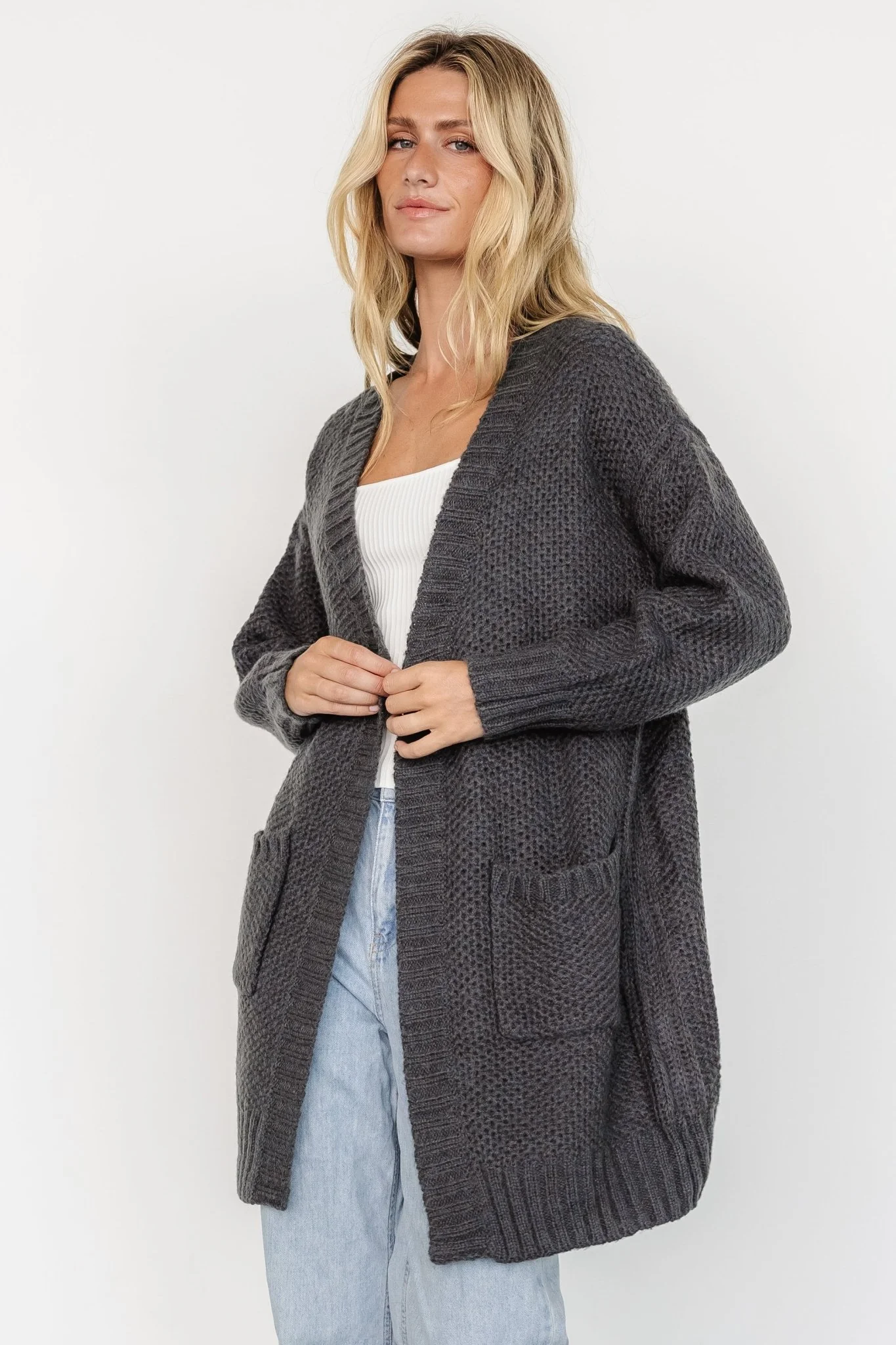 Theodora Knit Cardigan | Charcoal