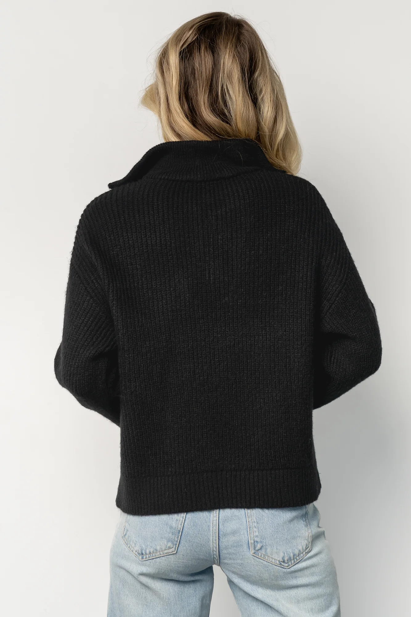Signe Half Zip Sweater | Black