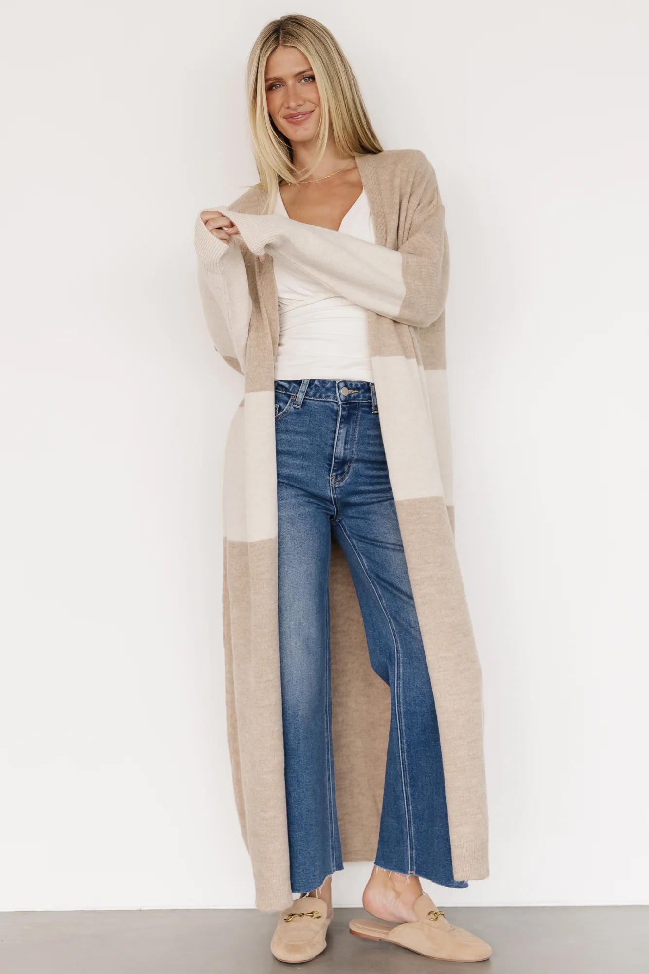 Thea Duster Cardigan | Natural + Ivory