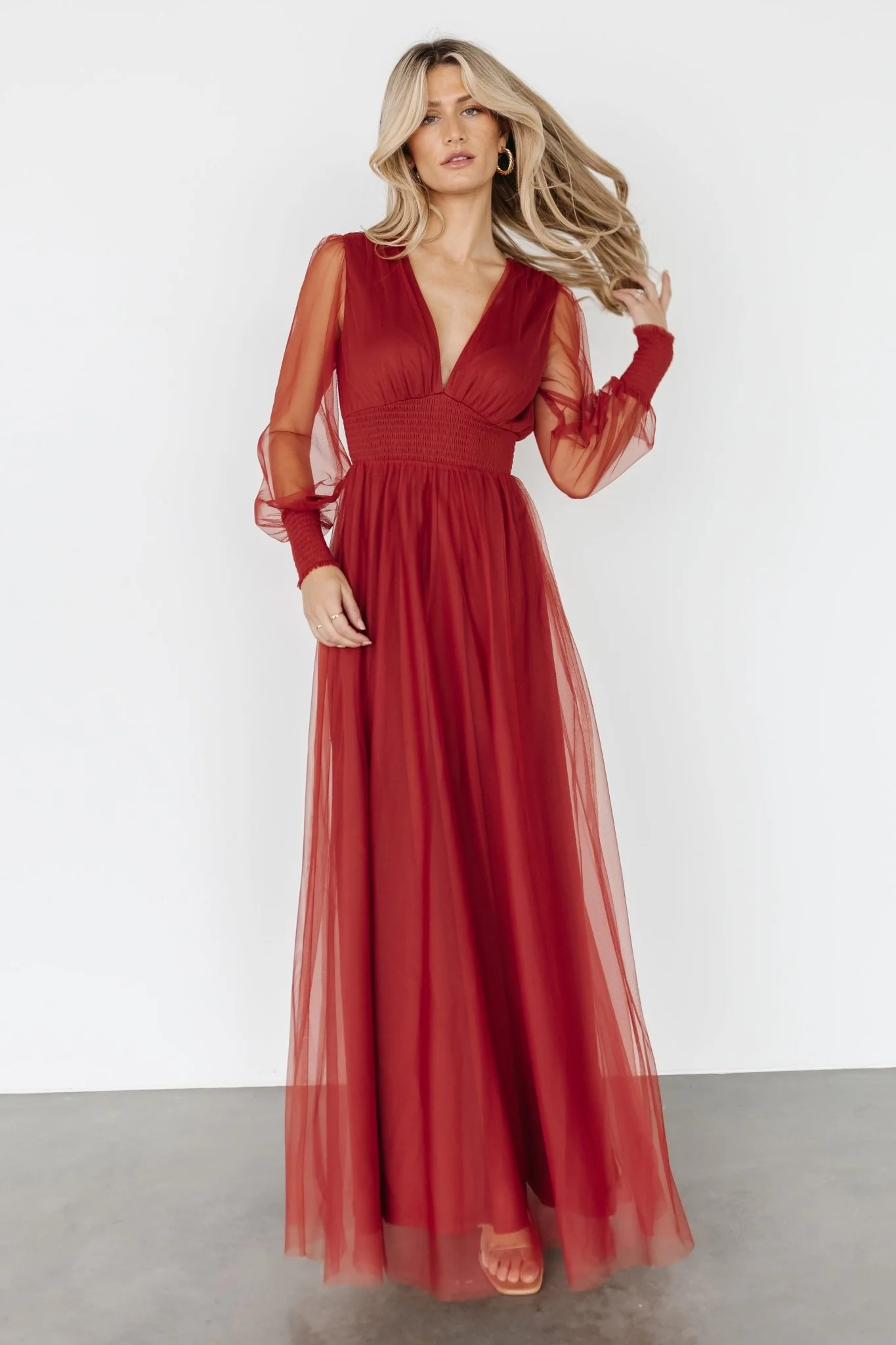 Layla Tulle Maxi Dress | Terracotta