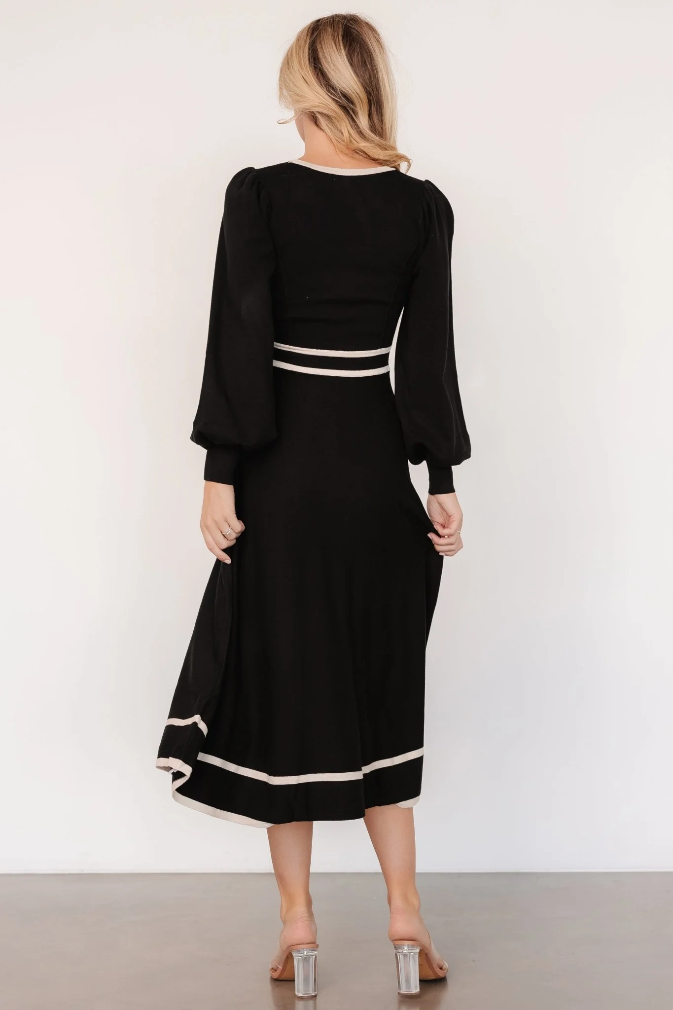 Winslet Knit Dress | Black + Cream