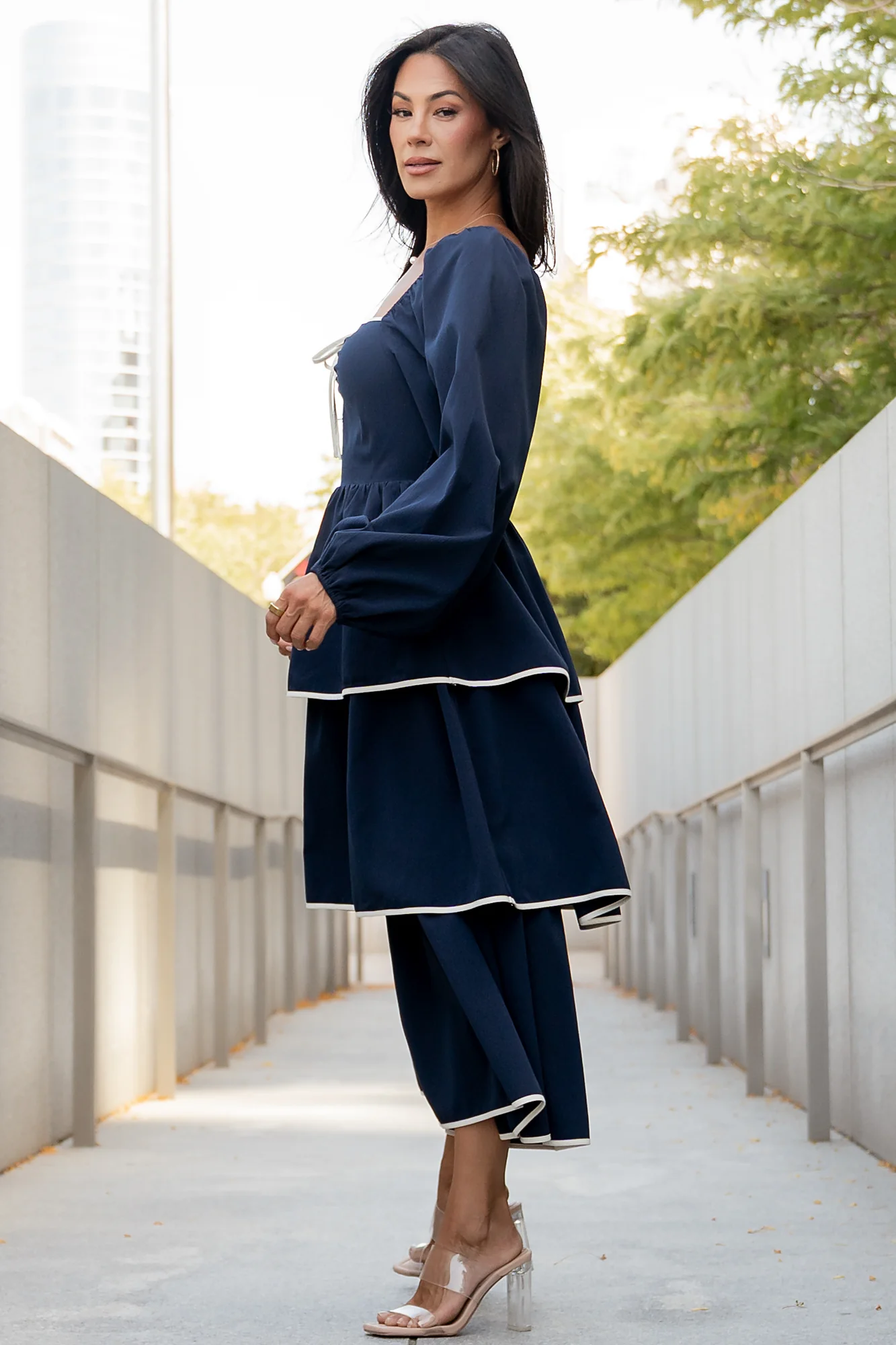 Barcelona Tiered Dress | Navy