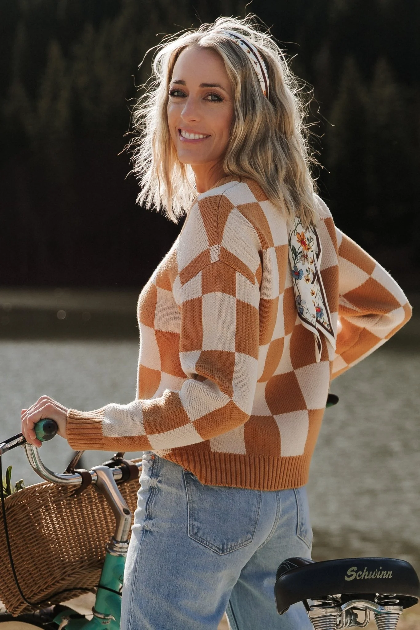 Quincy Checkered Sweater | Pumpkin Spice