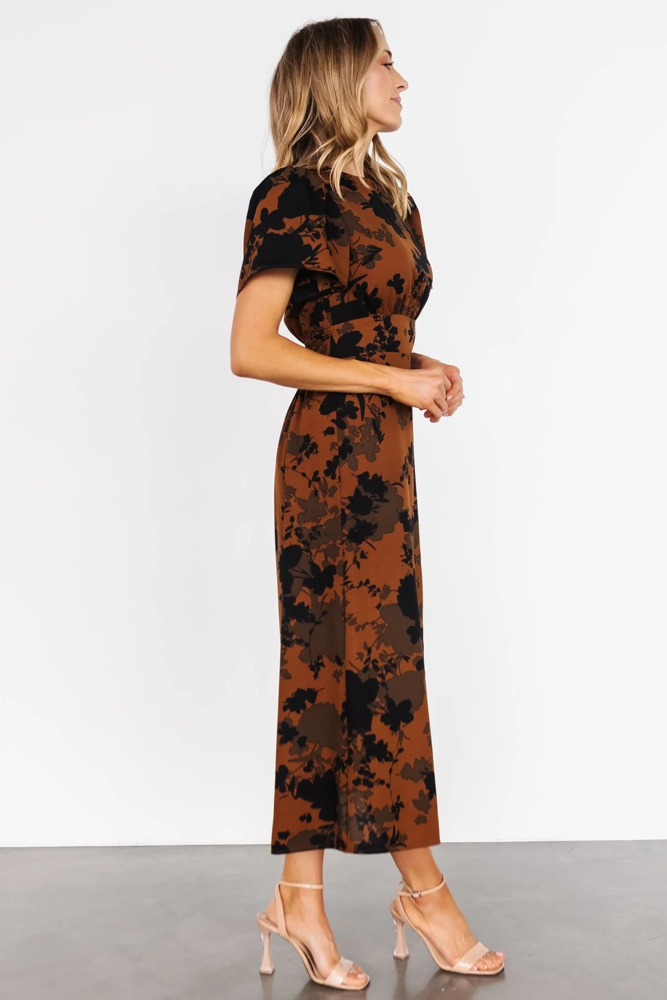 Lenni Midi Dress | Espresso Print