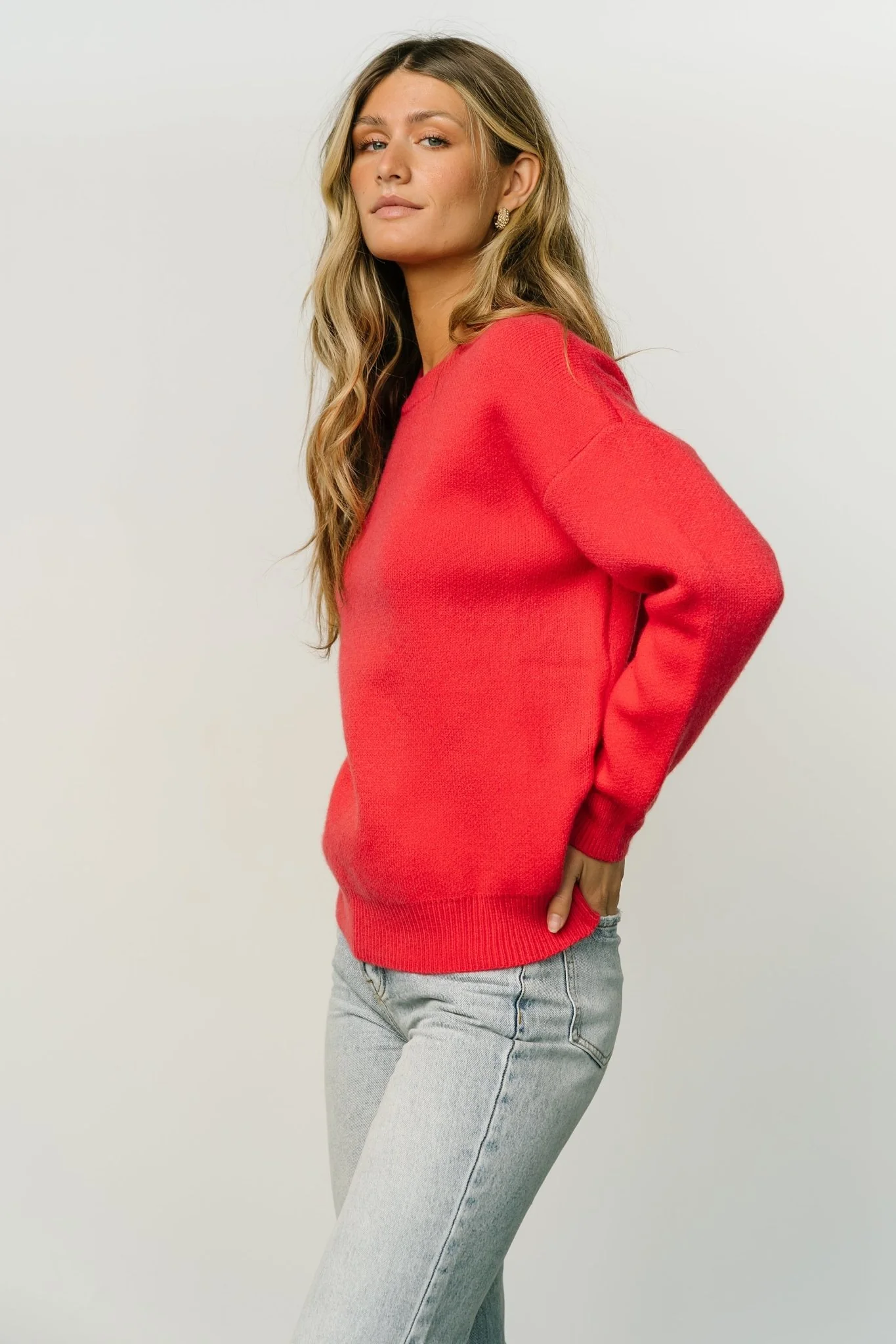 Tyson Knit Sweater | Cherry Red