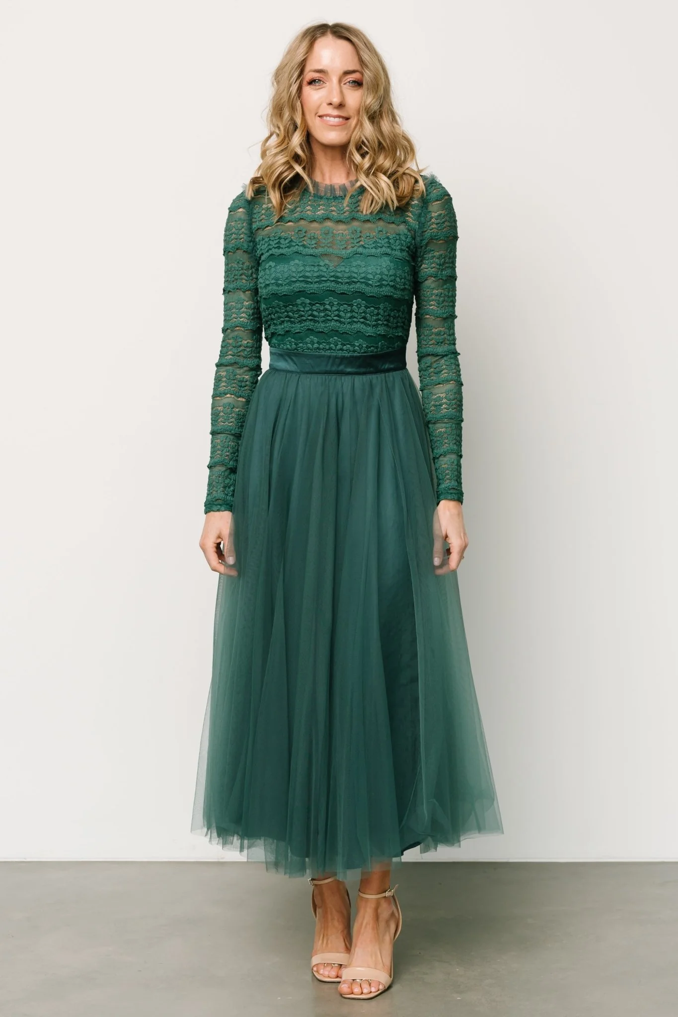 Lonnie Tulle Dress | Emerald