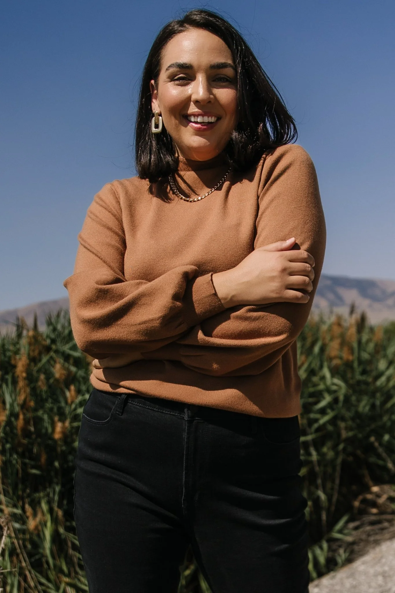 Sutton Sweater Top | Brown