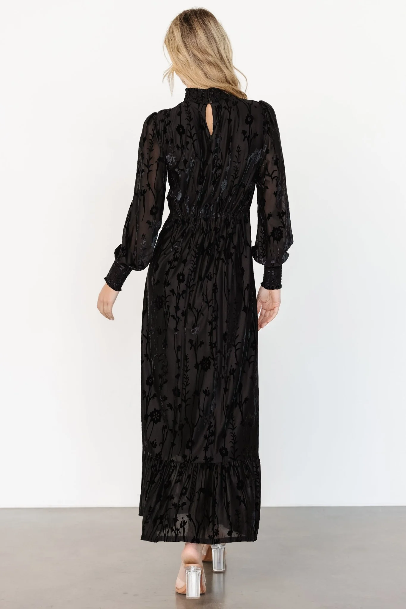 Penelope Velvet Maxi Dress | Black