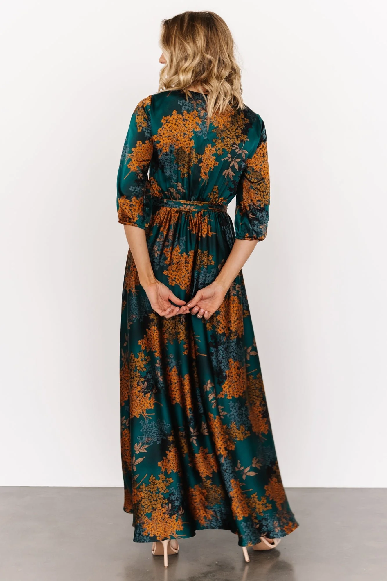 Paula Satin Maxi Dress | Jade Multi