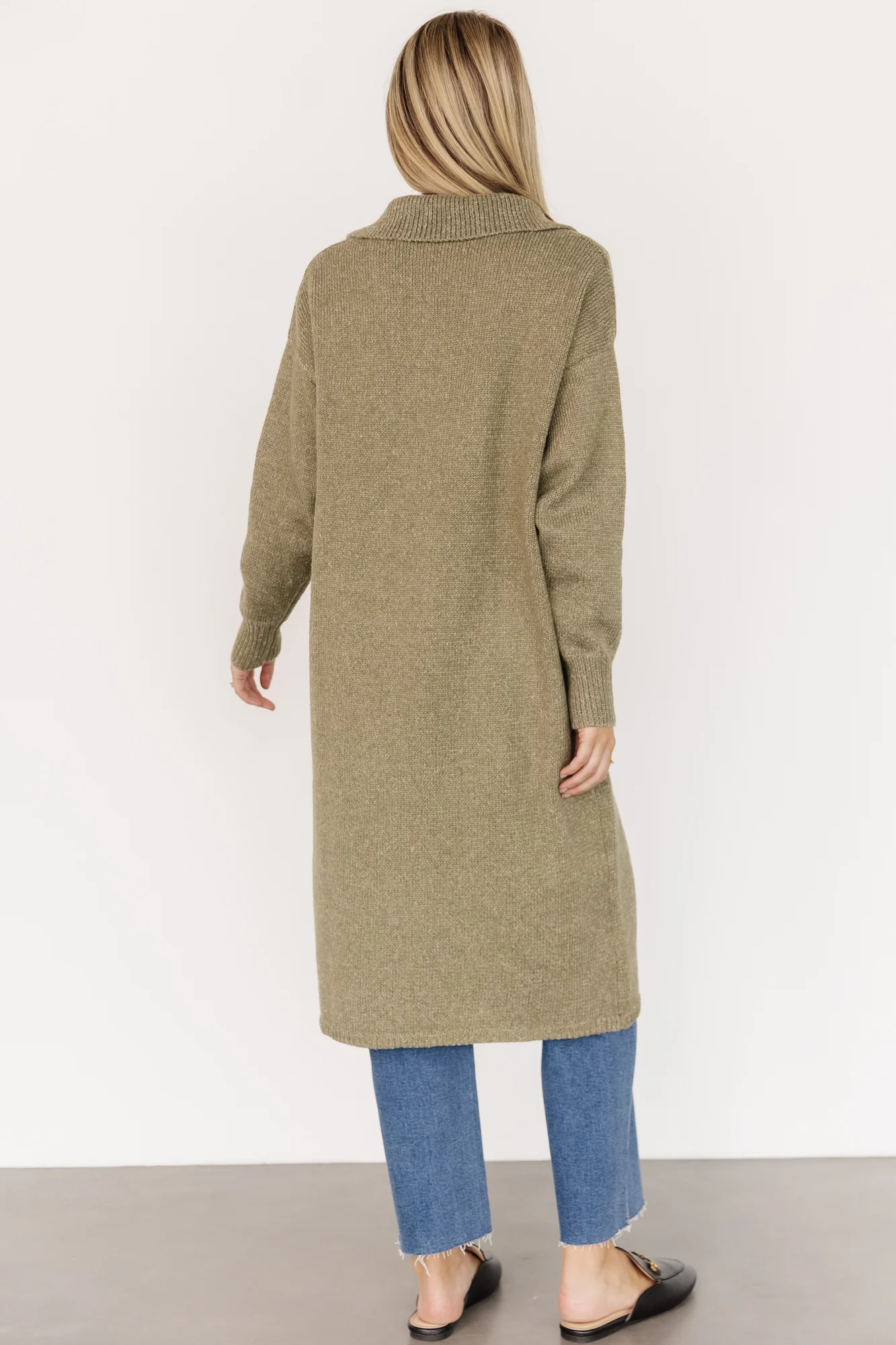 Ontario Long Button Cardigan | Olive