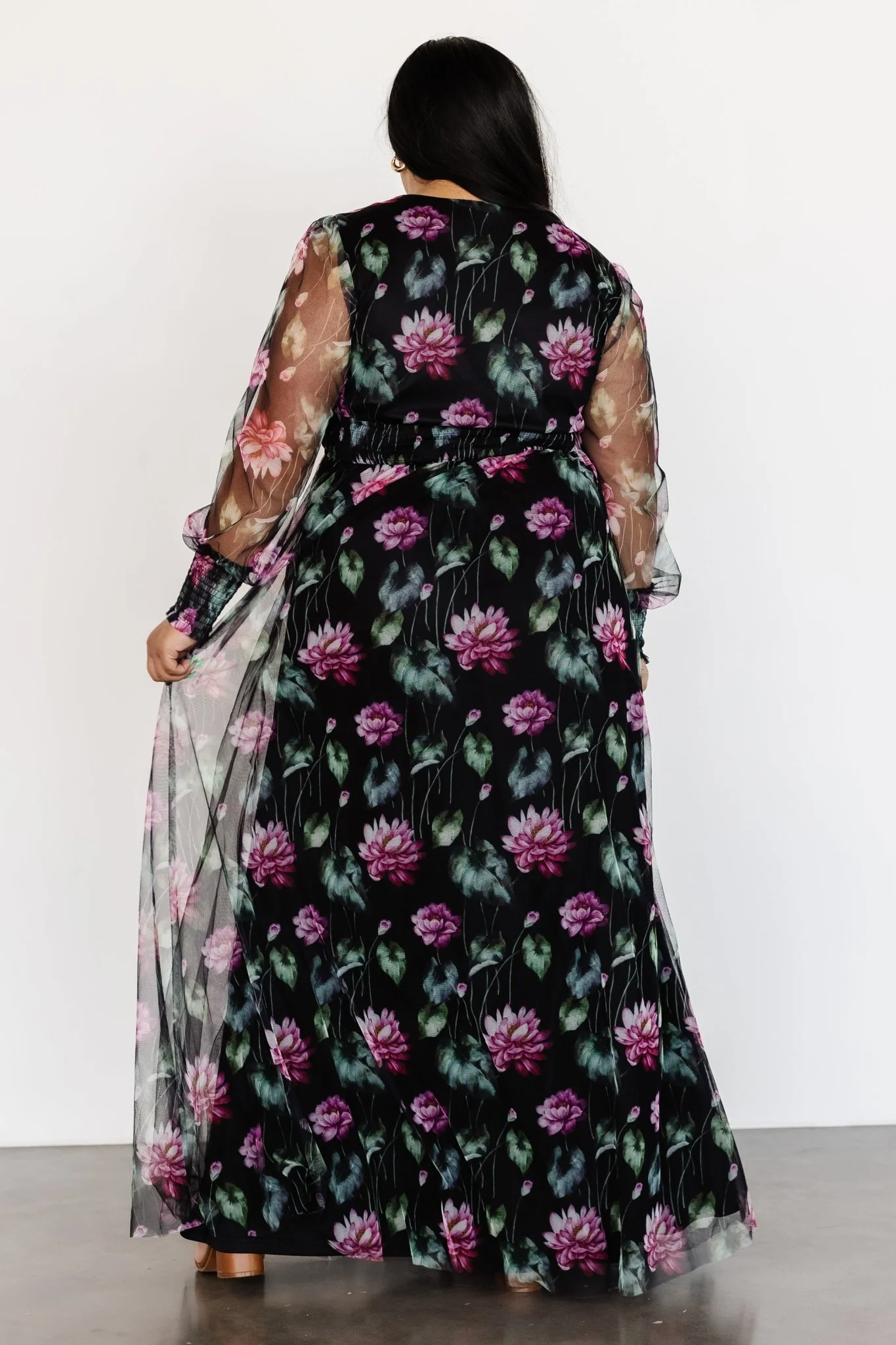 Layla Tulle Maxi Dress | Black Multi