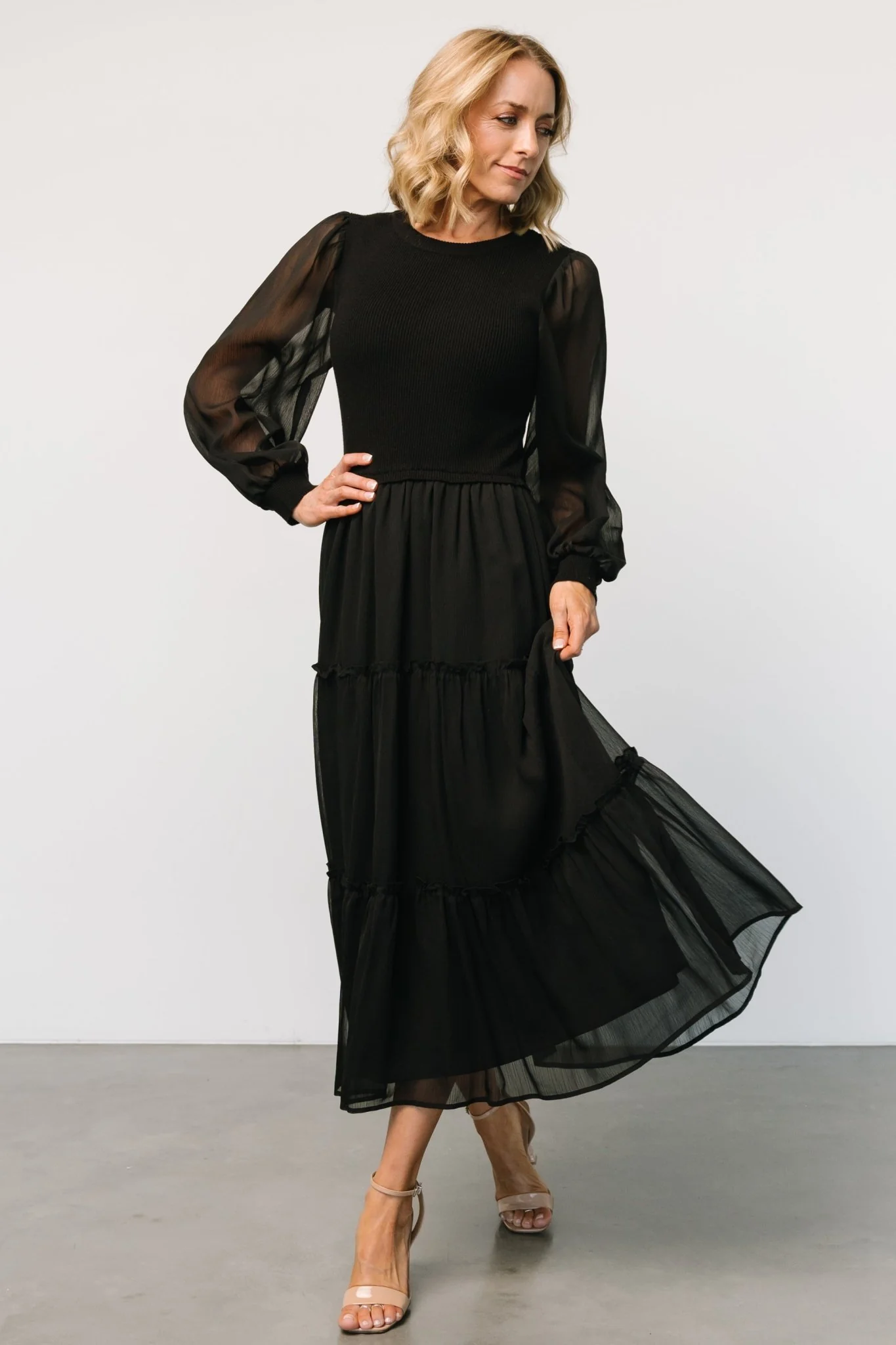 Remi Ribbed Maxi Dress | Black