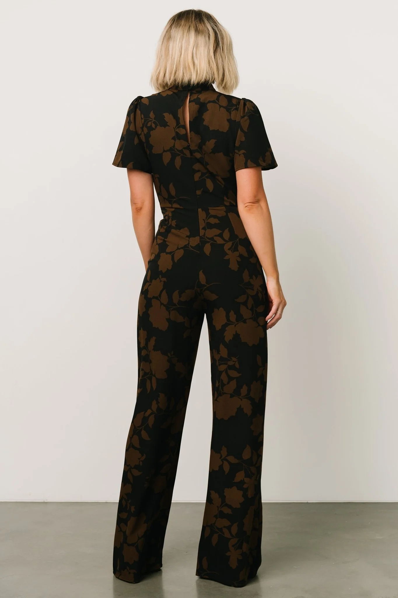 Langham Mock Neck Jumpsuit | Espresso Print