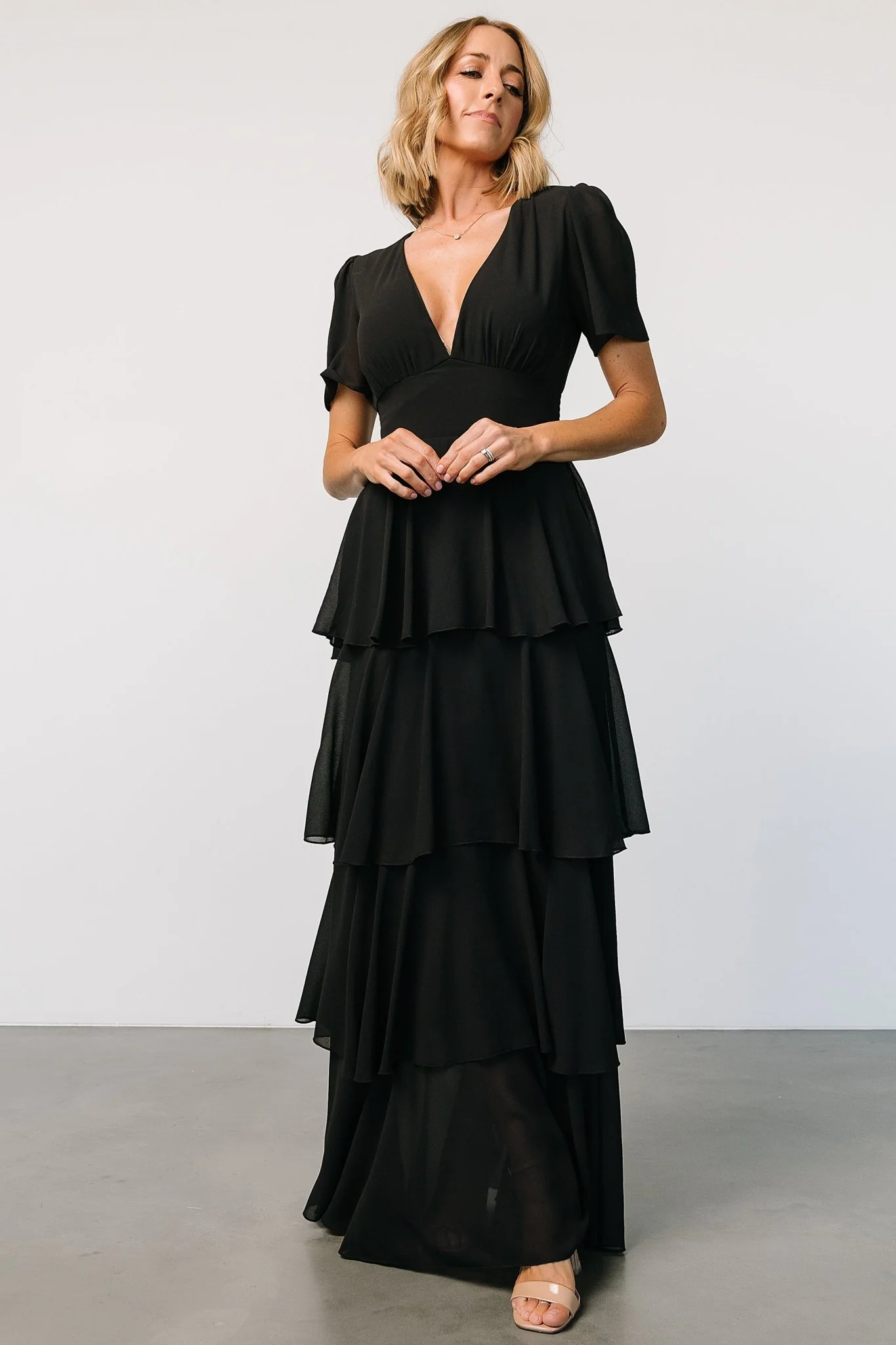 Montaigne Ruffle Maxi Dress | Black