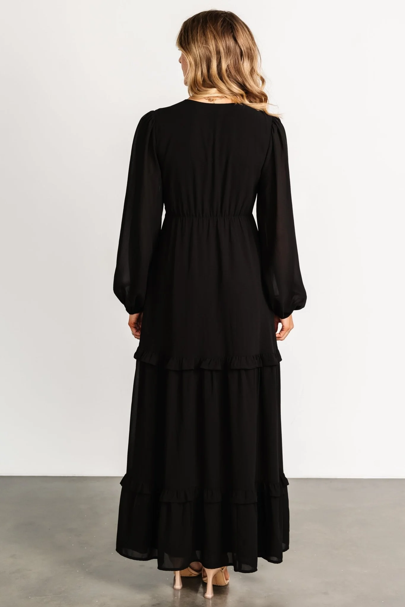Bowman Deep V Maxi Dress | Black