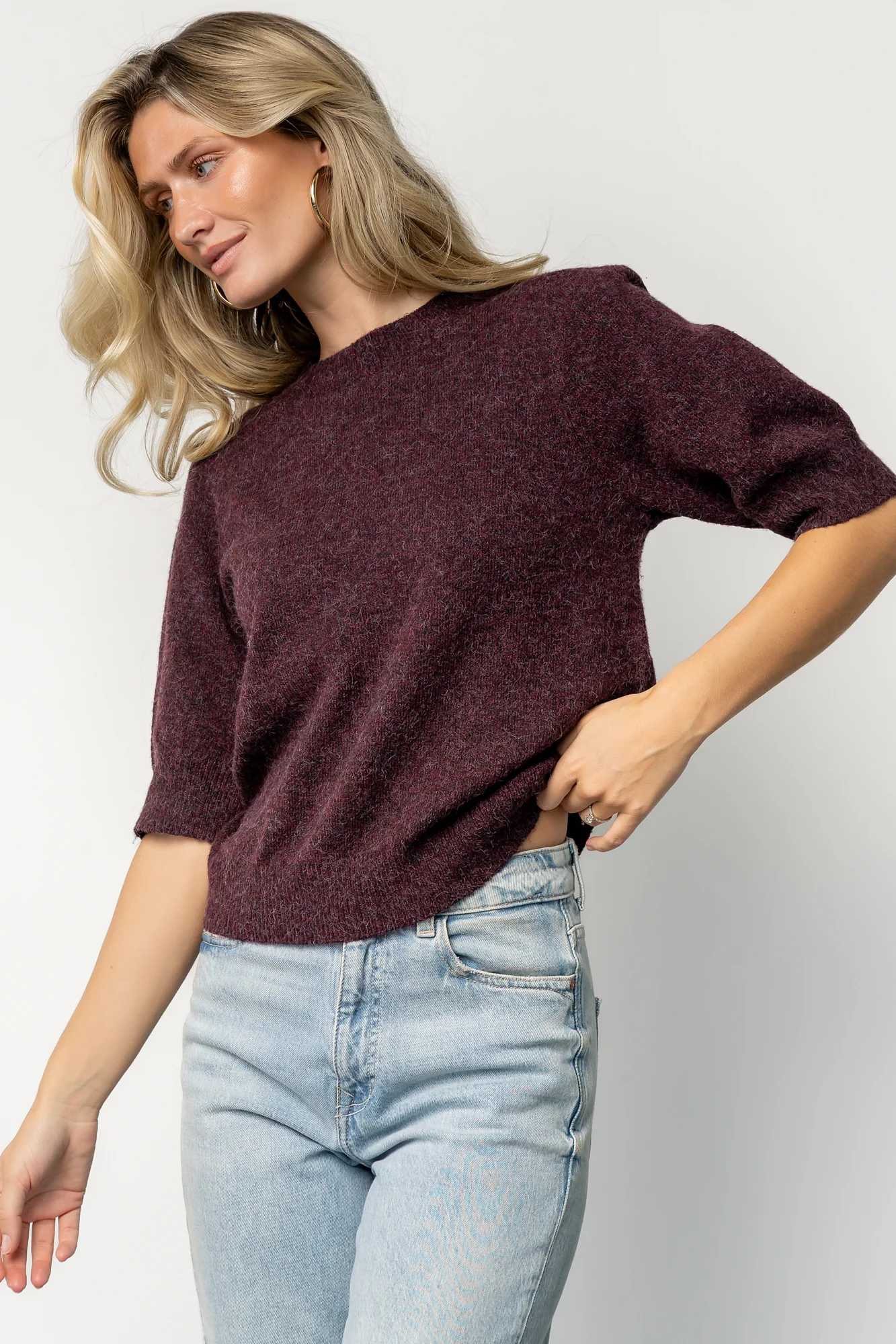 Keira Sweater Top | Dark Plum